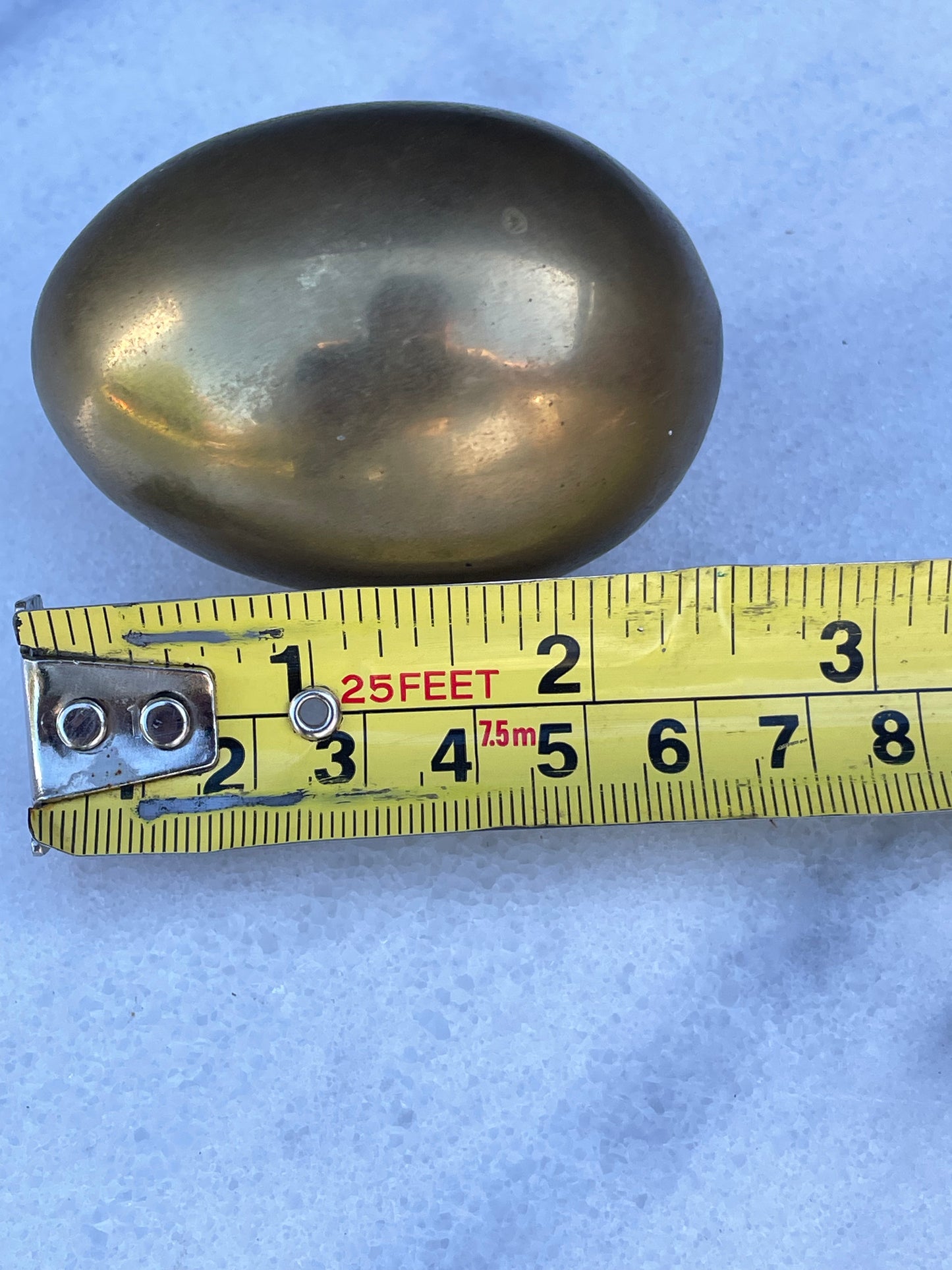 Mid 20th Century Vintage Modernist Brass Egg