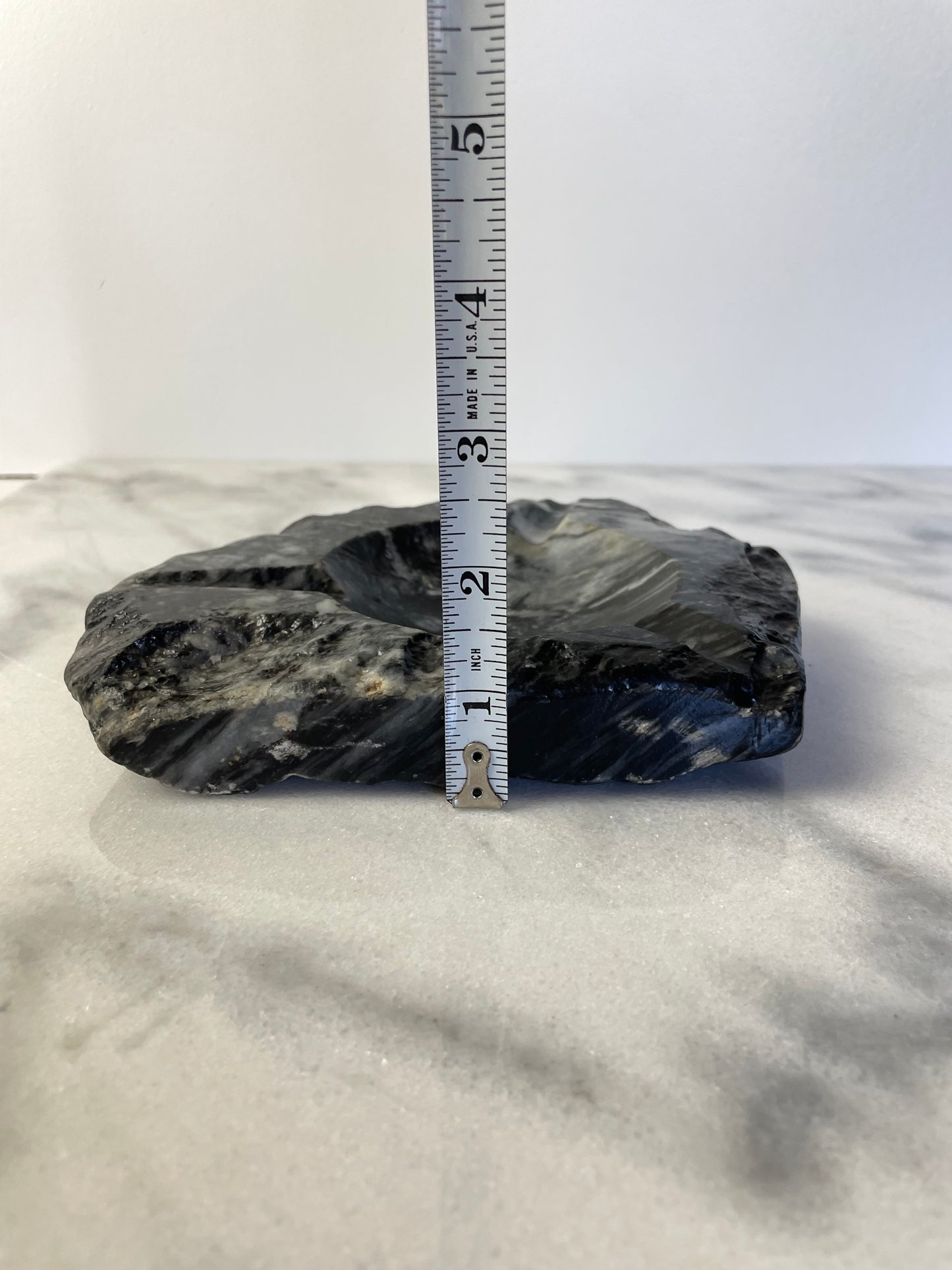 Mid 20th Century Organic Live Edge Polished Marble Ashtray