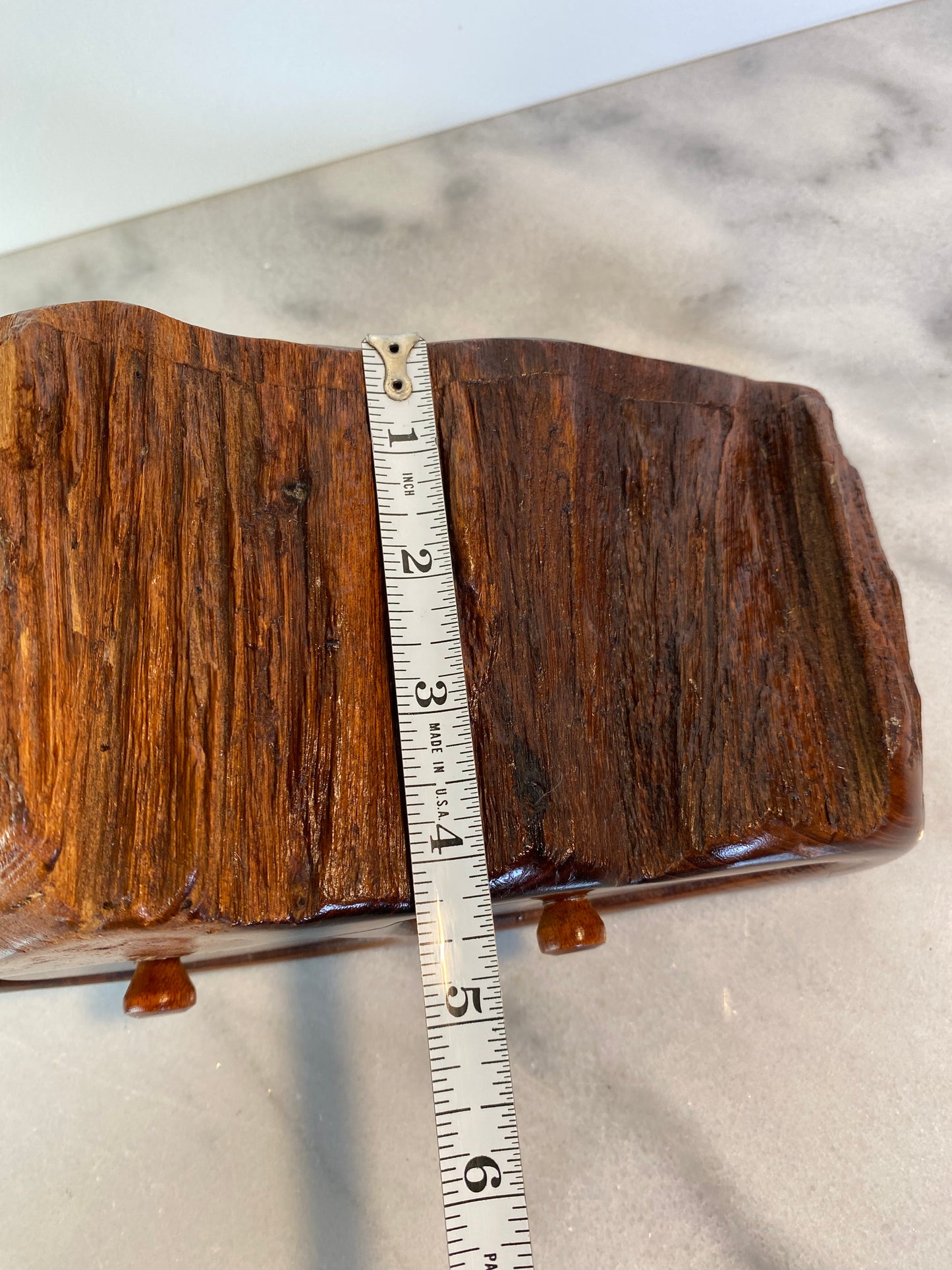 Mid 20th Century Studio Craft Raw Edge Tropical Hardwood Jewelry Box by Galería Arenal