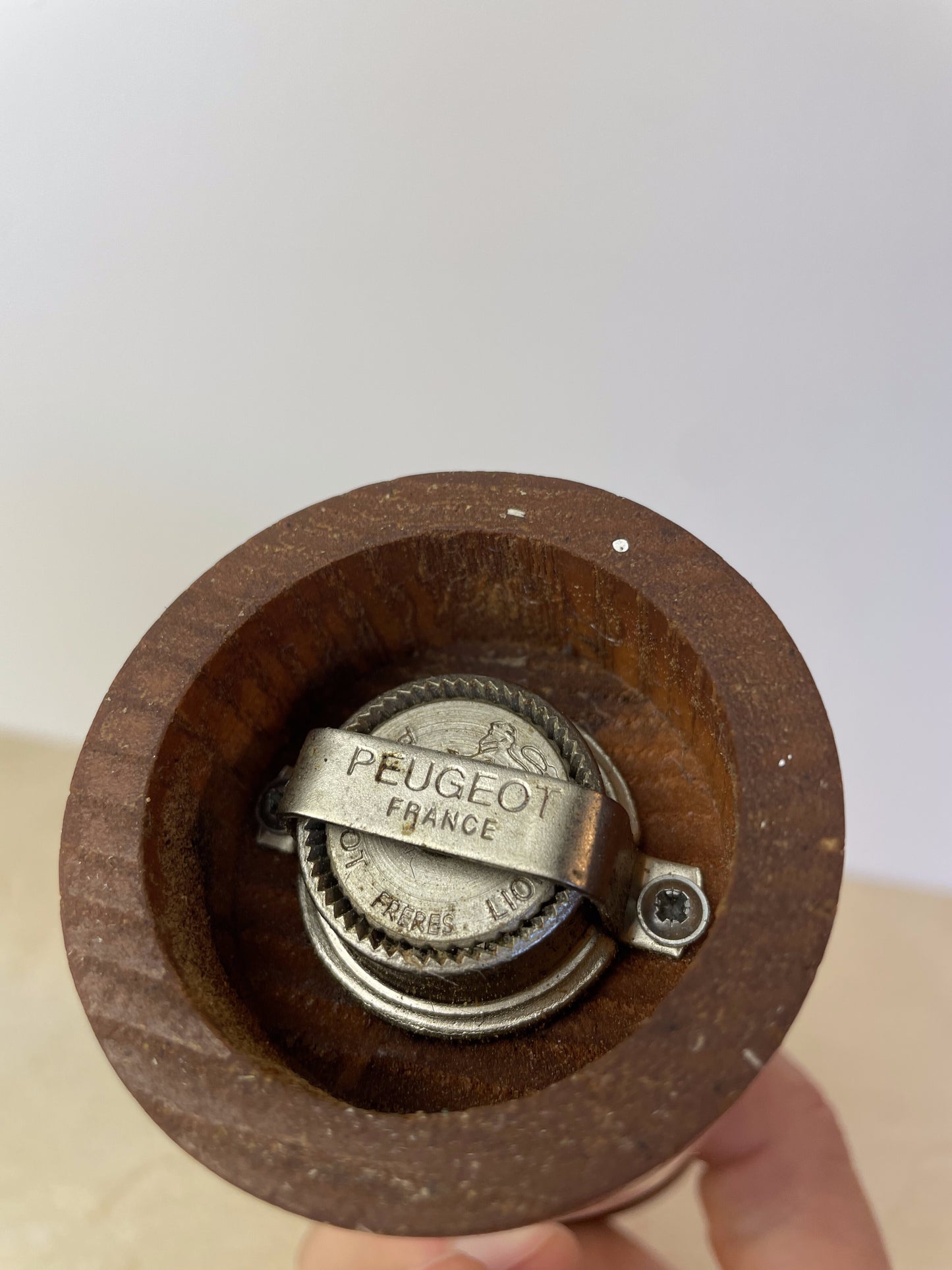 Vintage Peugeot Lucite & Teak Wood Pepper Mill, Mid-Century Modern