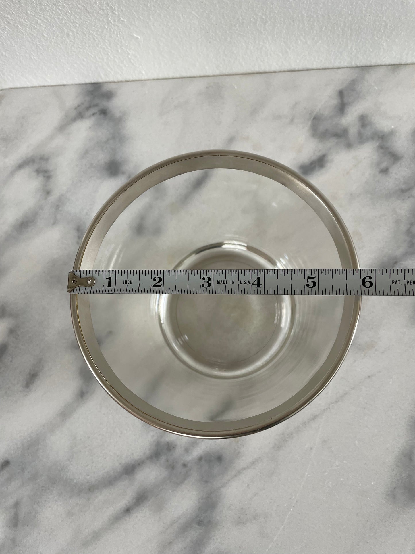 Dorothy Thorpe Mid-Century 1960s Silver-Rimmed Barware Ice Bucket