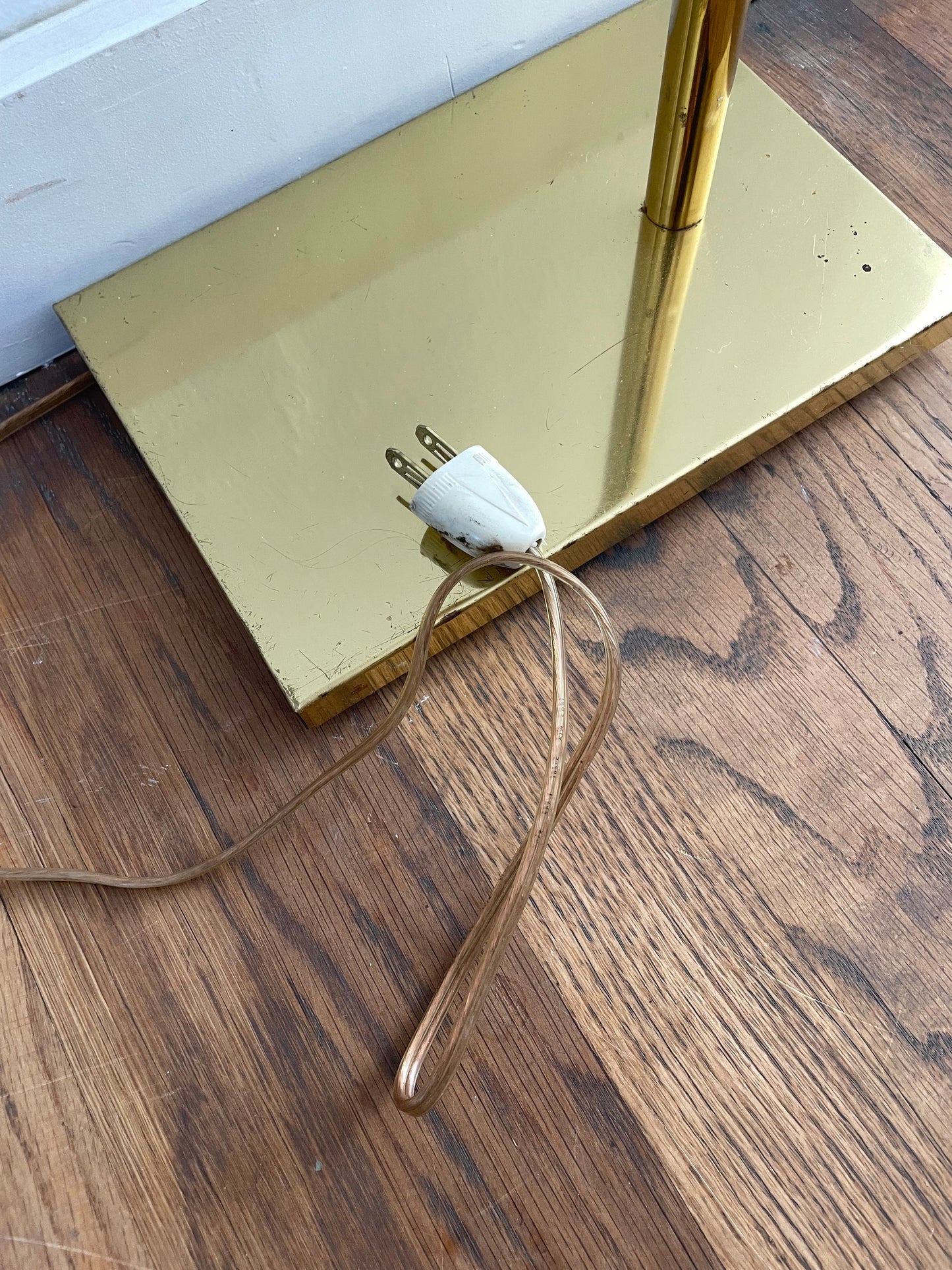 Mid 20th Century Koch & Lowy Brass Pharmacy Floor Reading Lamp With Dimmer