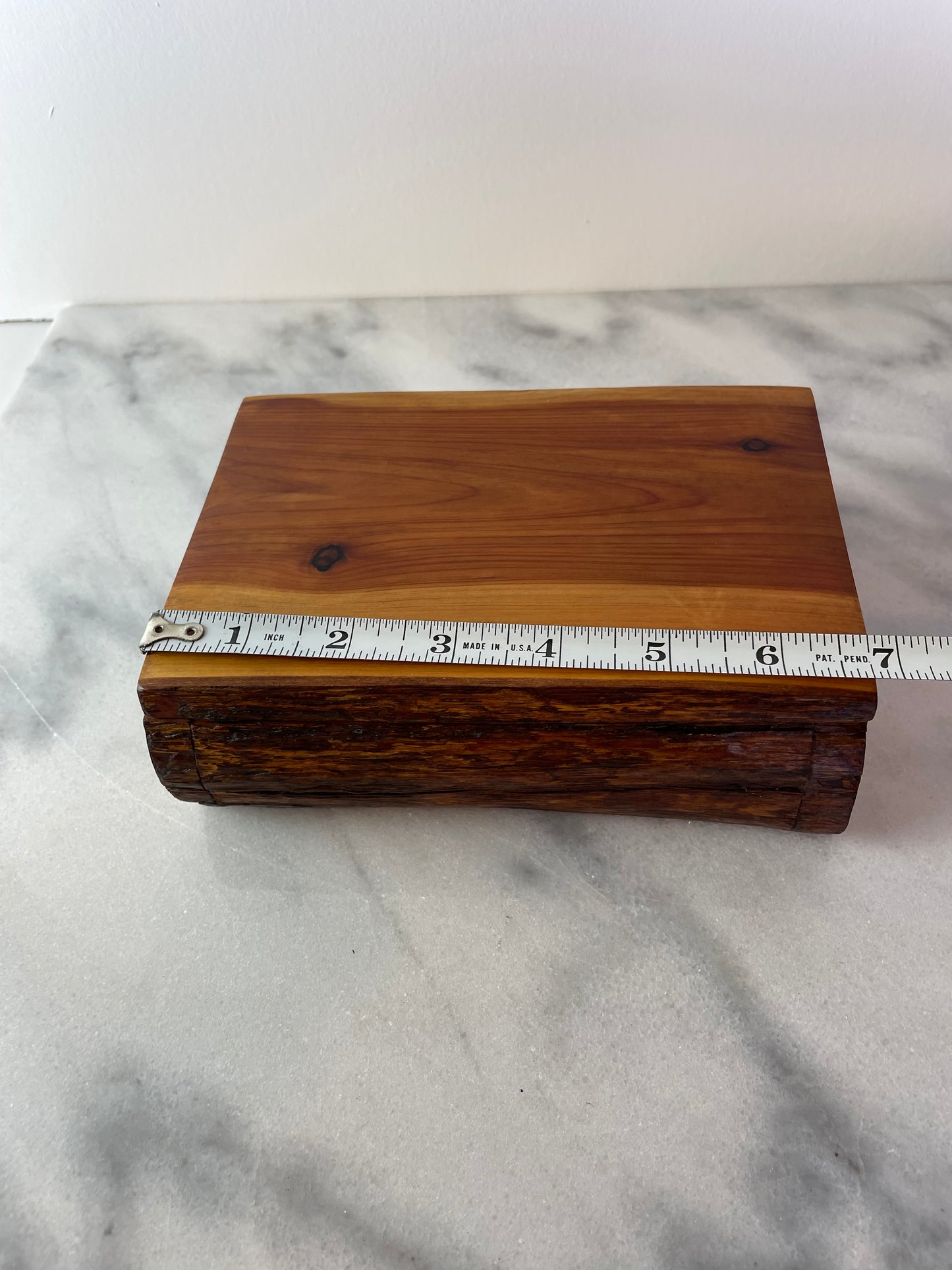 Mid 20th Century Hand Crafted Live Edge Wood Stash Box