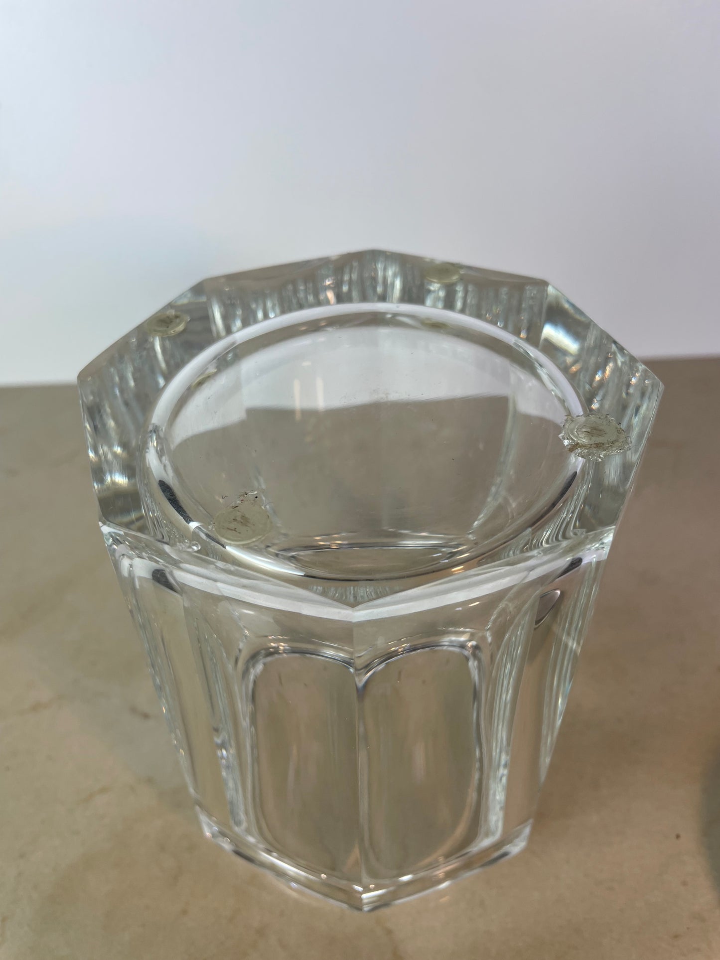Vintage Plata Lappas Faceted Crystal Jar With Silverplate Lid, Argentina