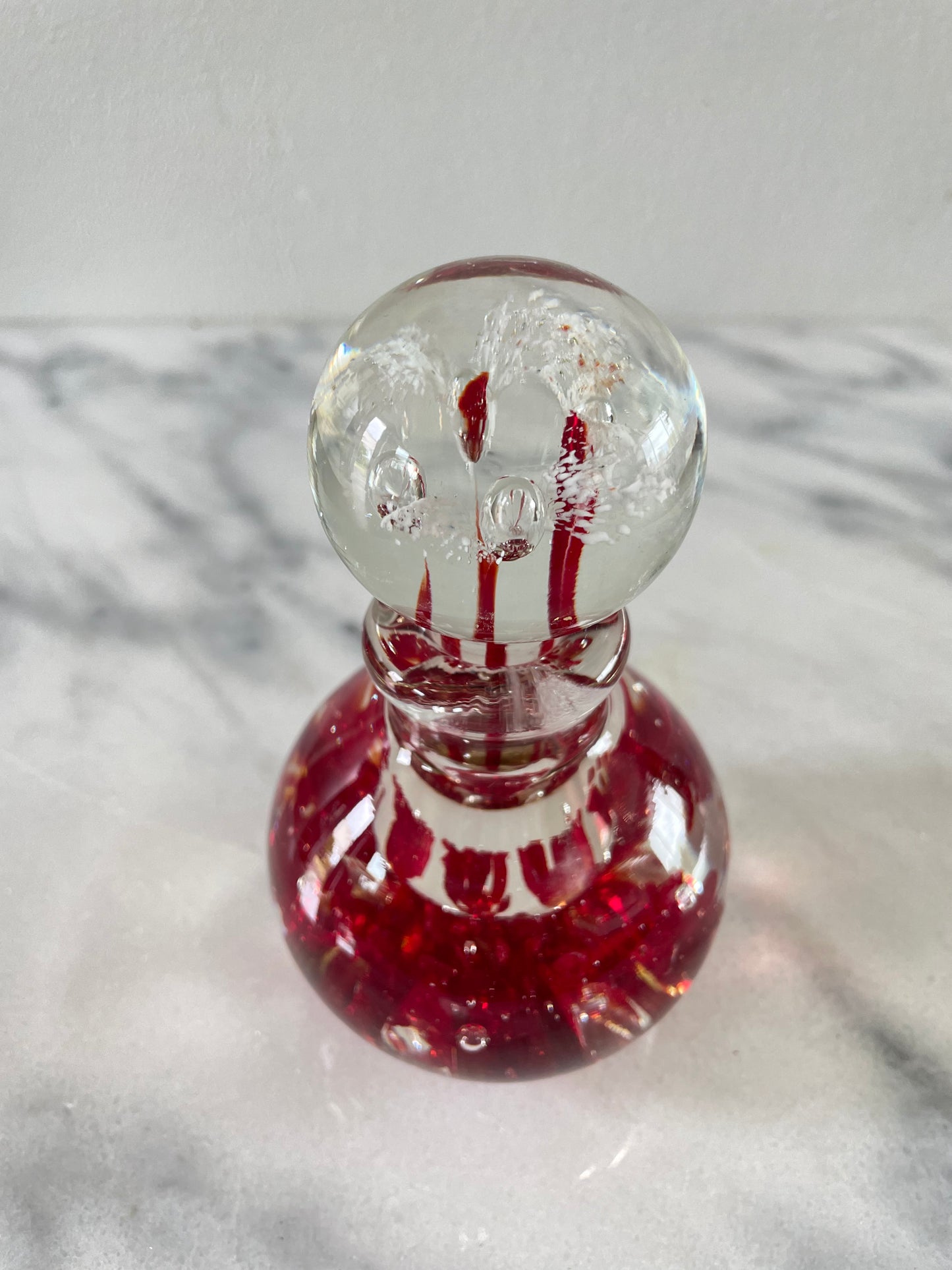 Mid 20th Century Bill Knight Blown Art Glass Perfume Bottle Paperweight
