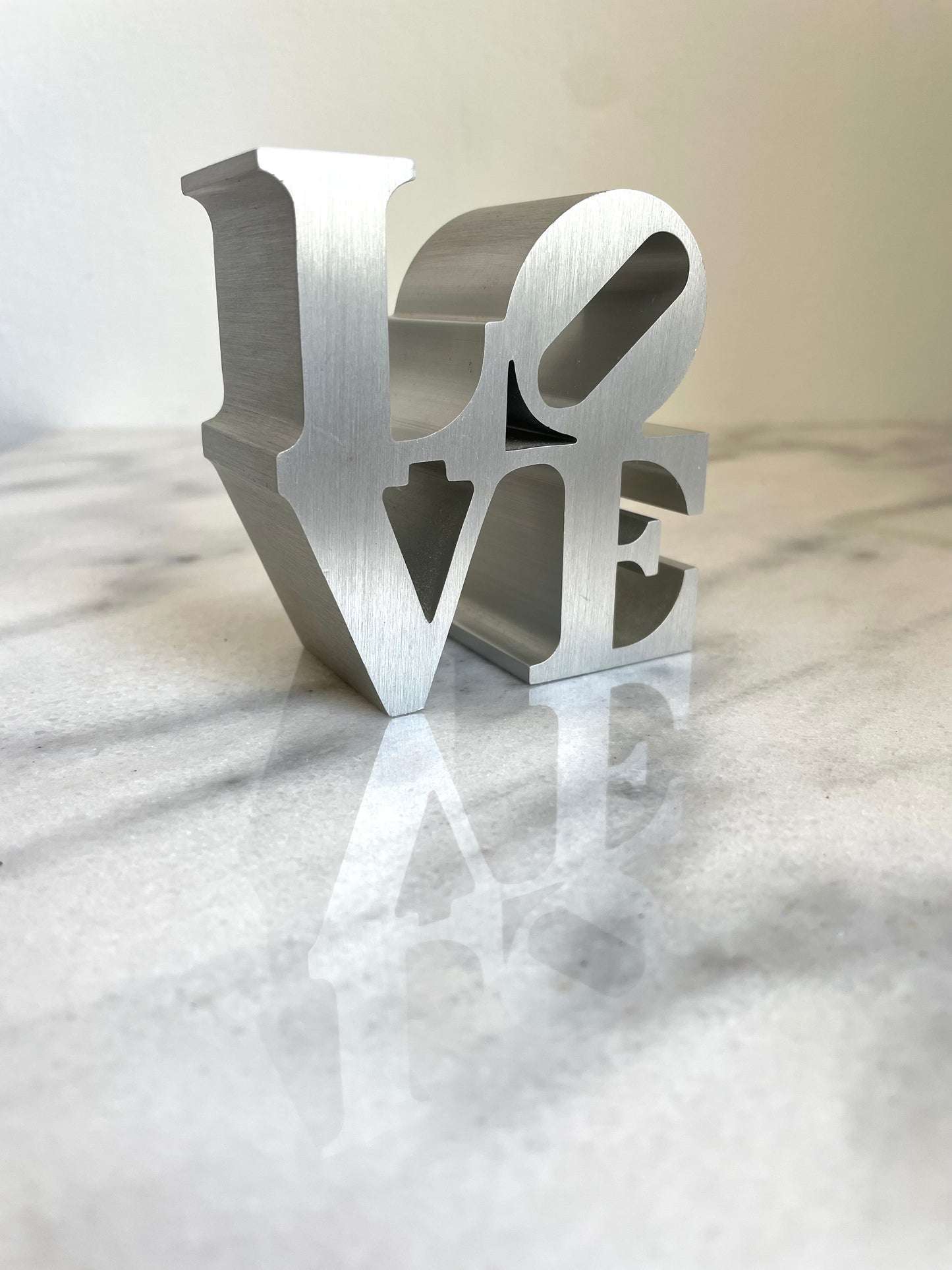 Robert Indiana Style Pop Art Typography "Love" Desk Sculpture