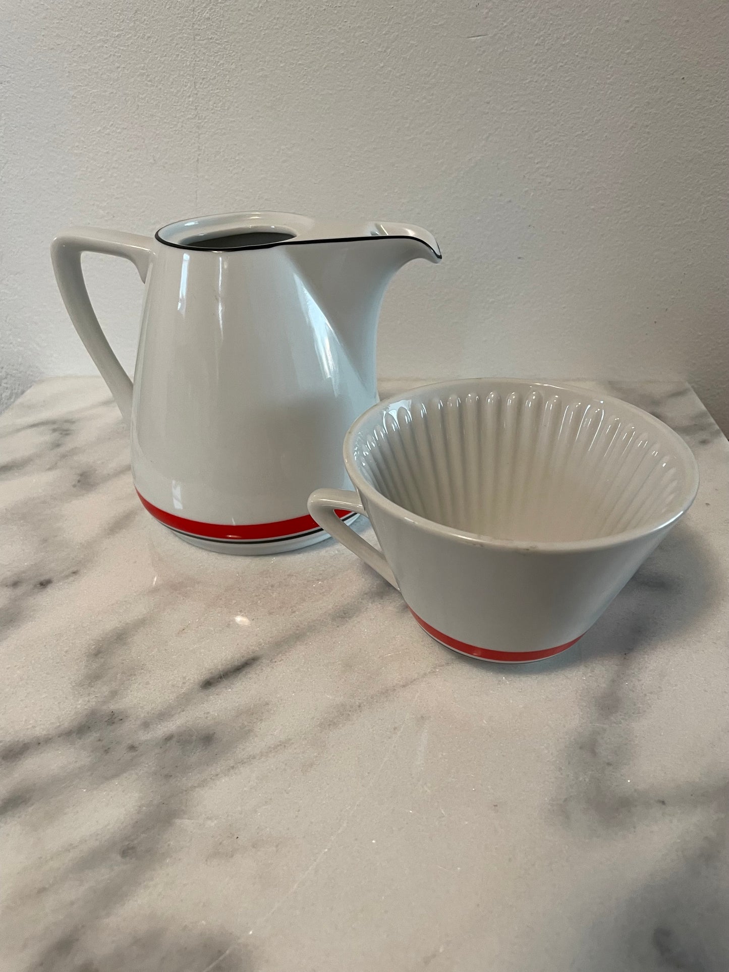 Mid 20th Century Modern Bon Appetite Porcelain Pour Over Coffee Service ‘Cafe’