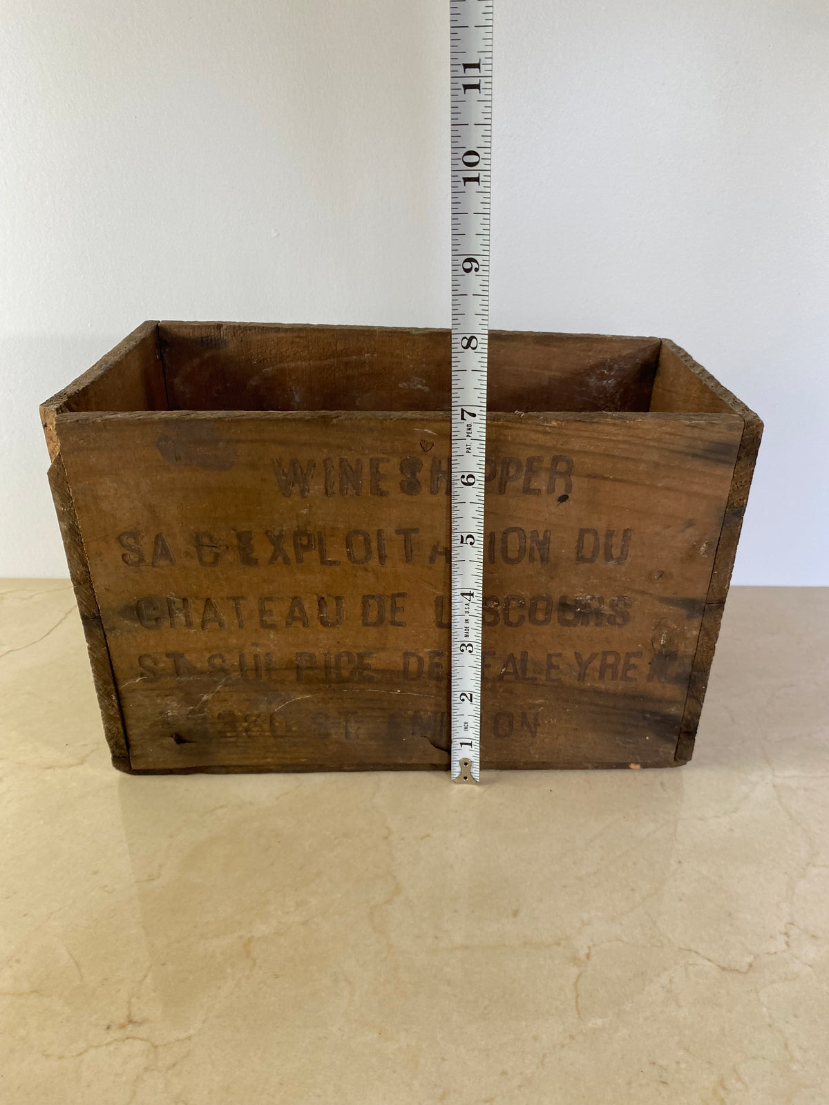 Rustic Vintage French Wine Shipper Crate — Château De Lescours, Saint-Émilion