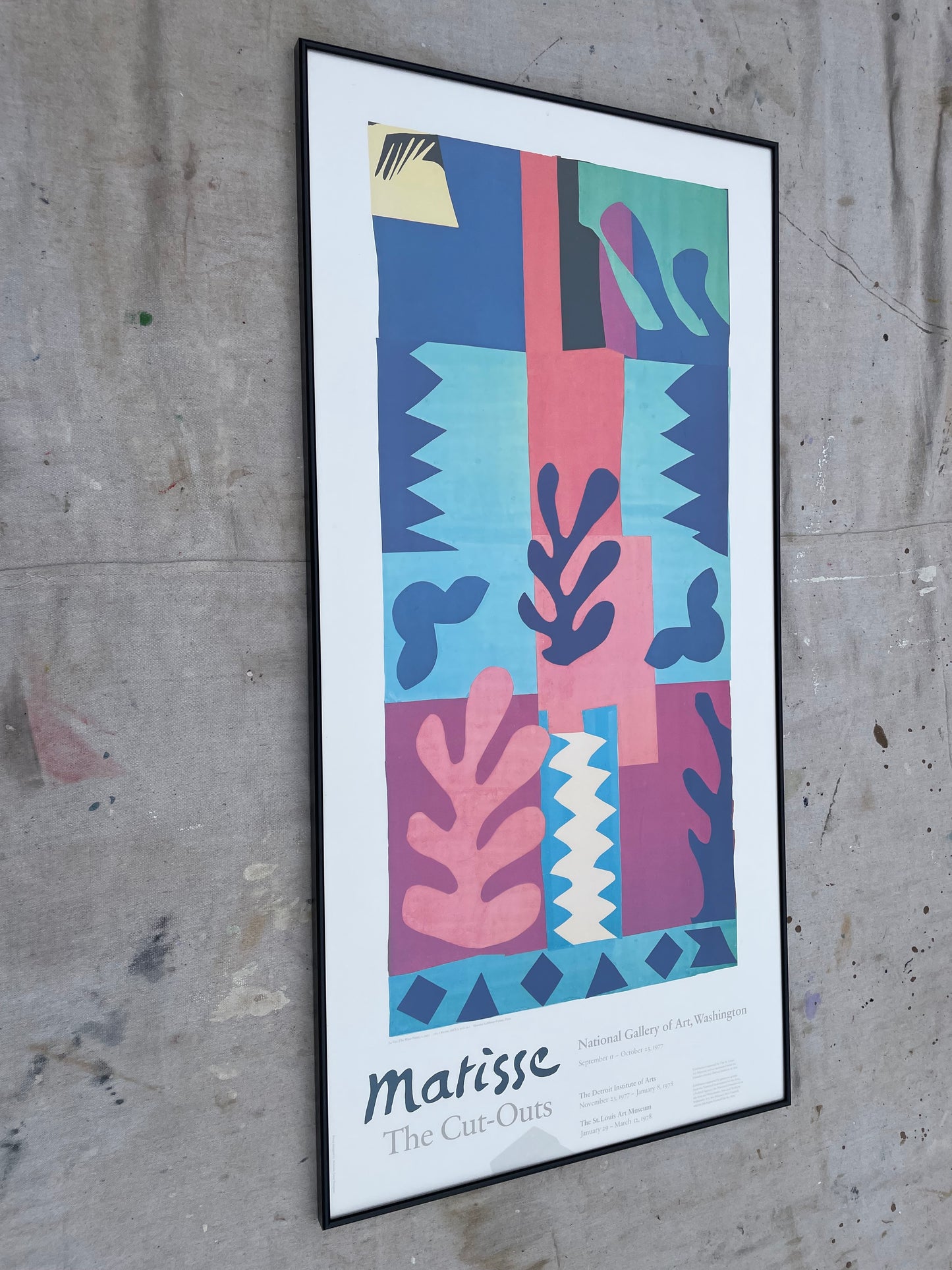 1977 Matisse the Cut-Outs Exhibition Poster — La Vis, National Gallery of Art, Framed Vintage Lithograph