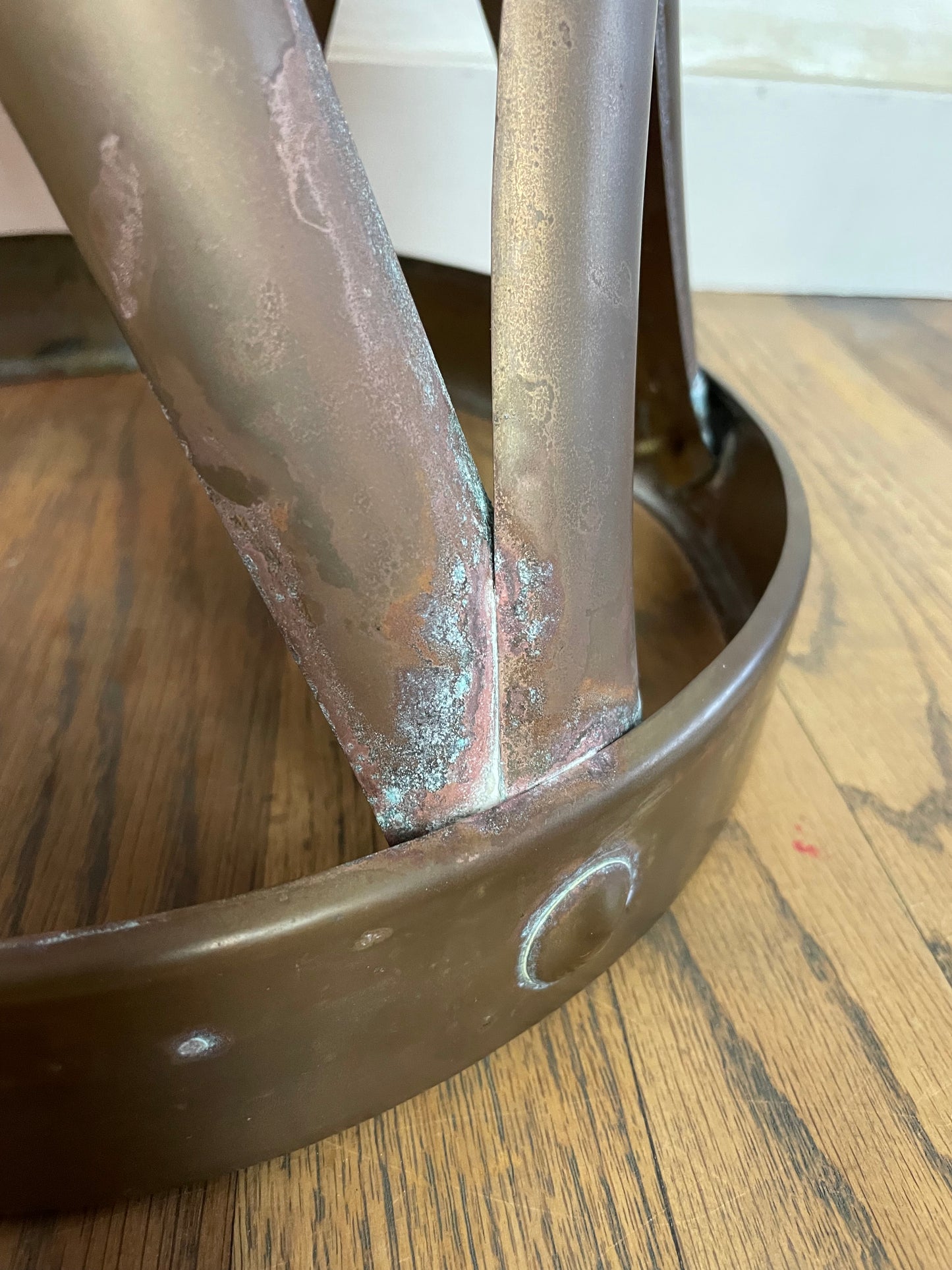 Mid-Century Modern Attributed to Sarreid Ltd. Brass X-Base Stool / Accent Table