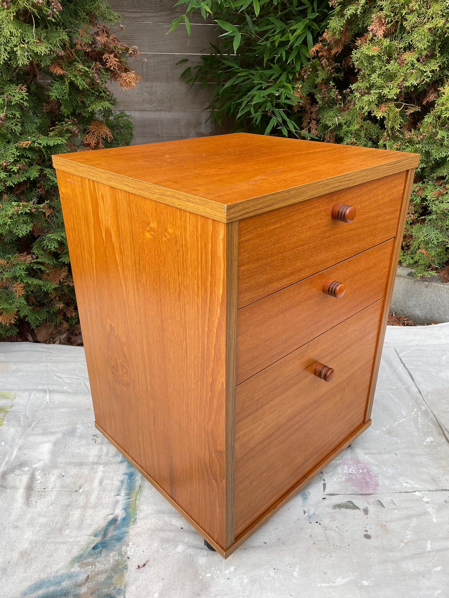Mid 20th Century Danish Modern Teak Rolling File Cabinet