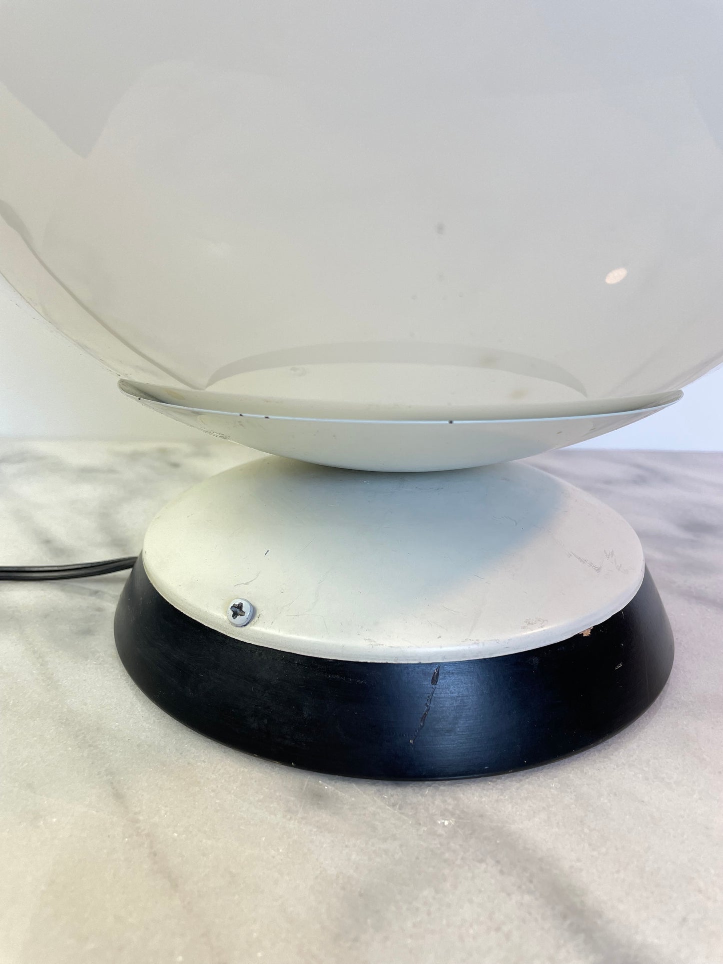 Mid-Century Space Age Opaline Glass Orb Table Lamp
