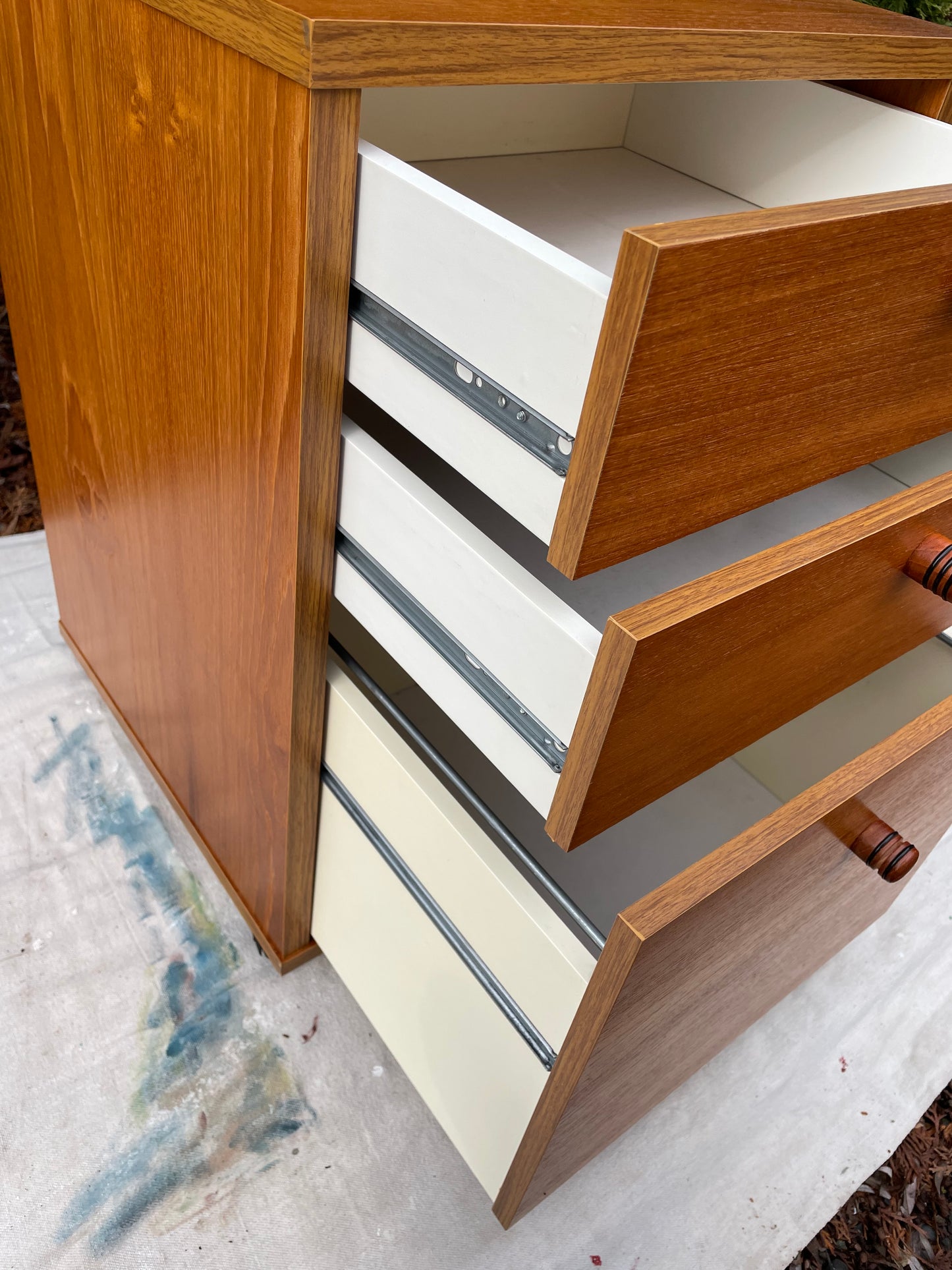 Mid 20th Century Danish Modern Teak Rolling File Cabinet