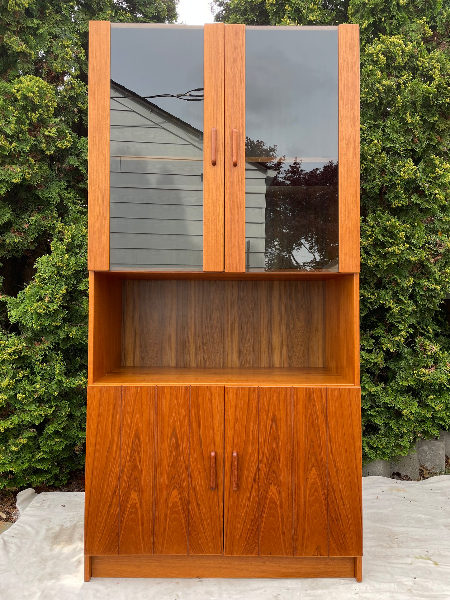 Danish Modern Teak & Smoked Glass Cabinet