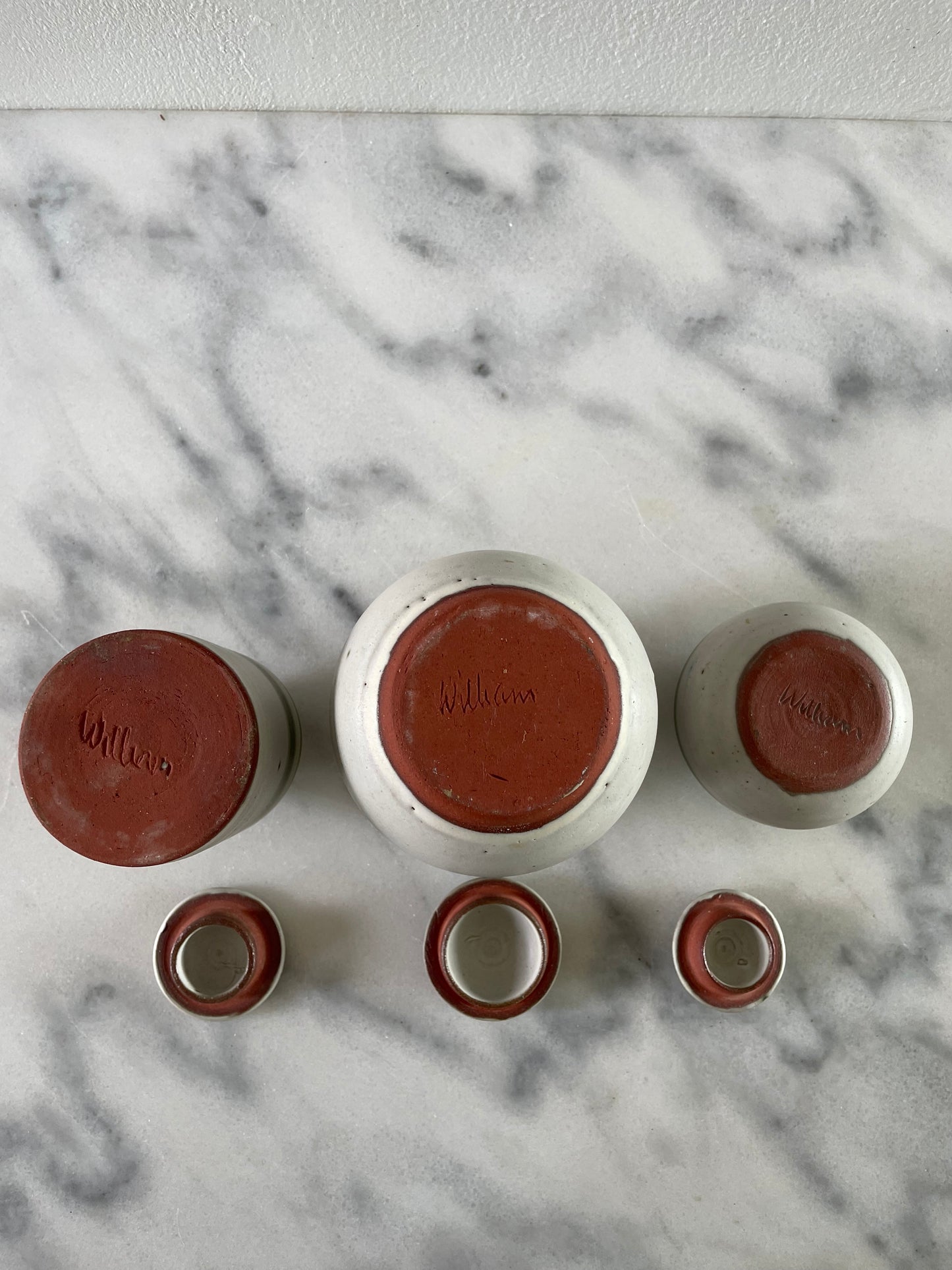 Mid 20th Century Studio Ceramic Jars With Lids - Set of 3