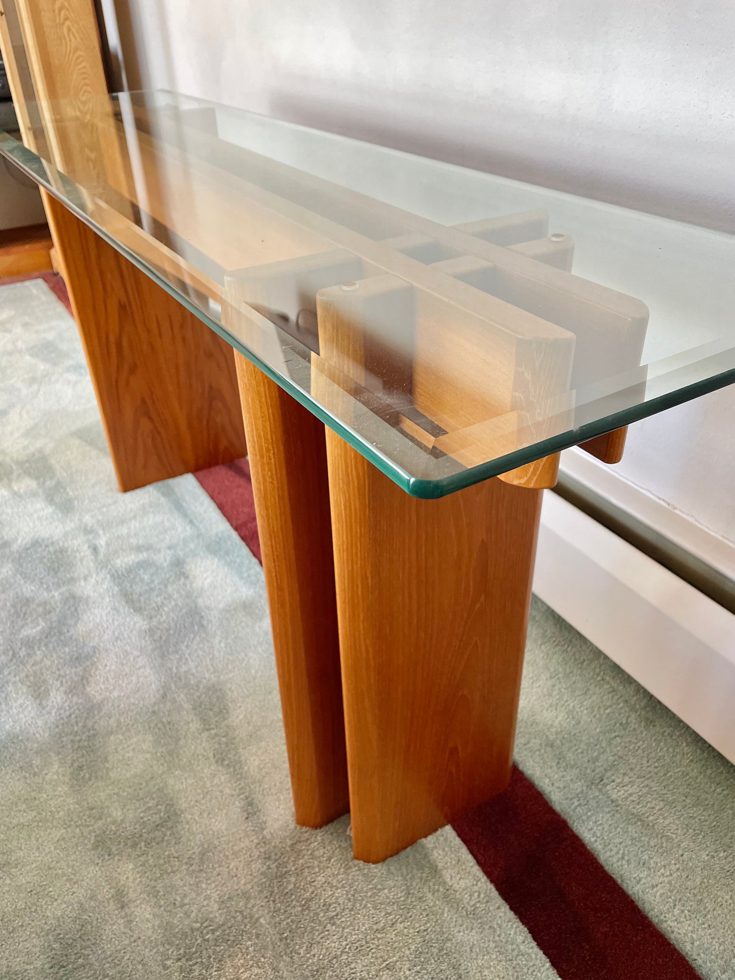 Mid 20th Century Gustav Gaarde Trakanten Mid-Century Modern Teak and Beveled Glass Console