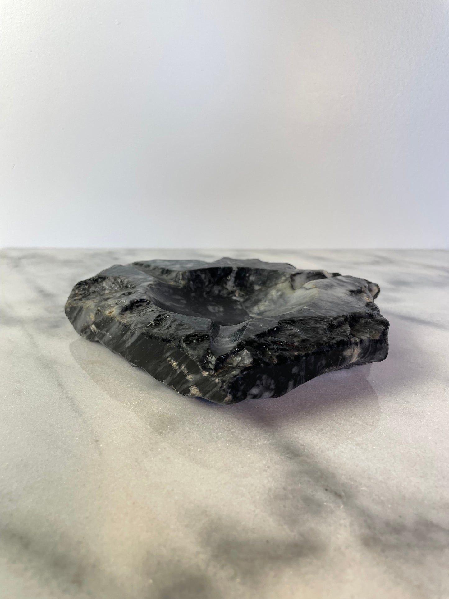 Mid 20th Century Organic Live Edge Polished Marble Ashtray