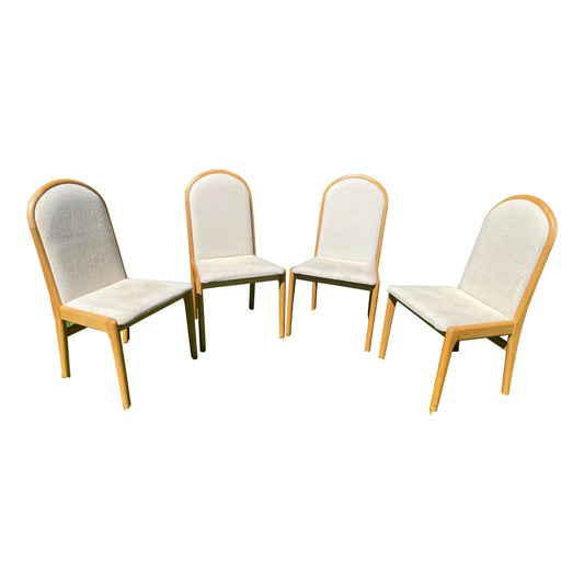 1970s Danish Modern High Back Upholstered Dining Chairs Set of 4