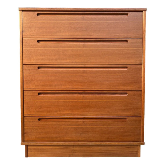 1970s Vintage Danish Mid Century Modern Teak Tallboy Dresser by Nils Jonsson for Torring Mobelfabrik