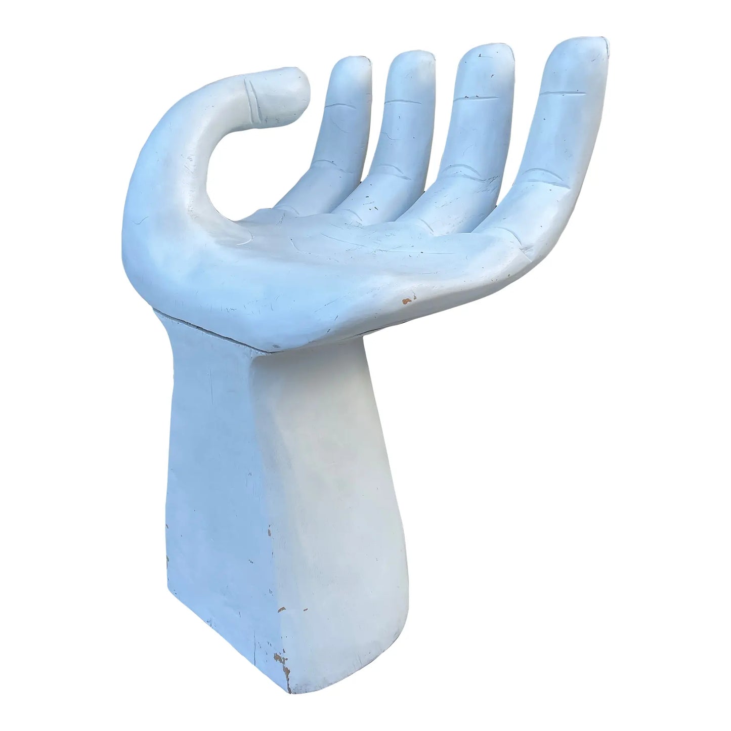 1970s Vintage Wooden Hand Chair – Sculptural Surrealist Art Seat