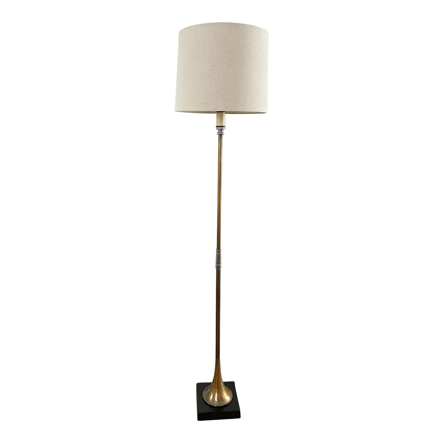 1972 Chapman Hunting Horn Form Floor Lamp With Black Base — Mid-Century Modern