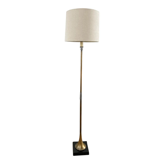 1972 Chapman Hunting Horn Form Floor Lamp With Black Base — Mid-Century Modern
