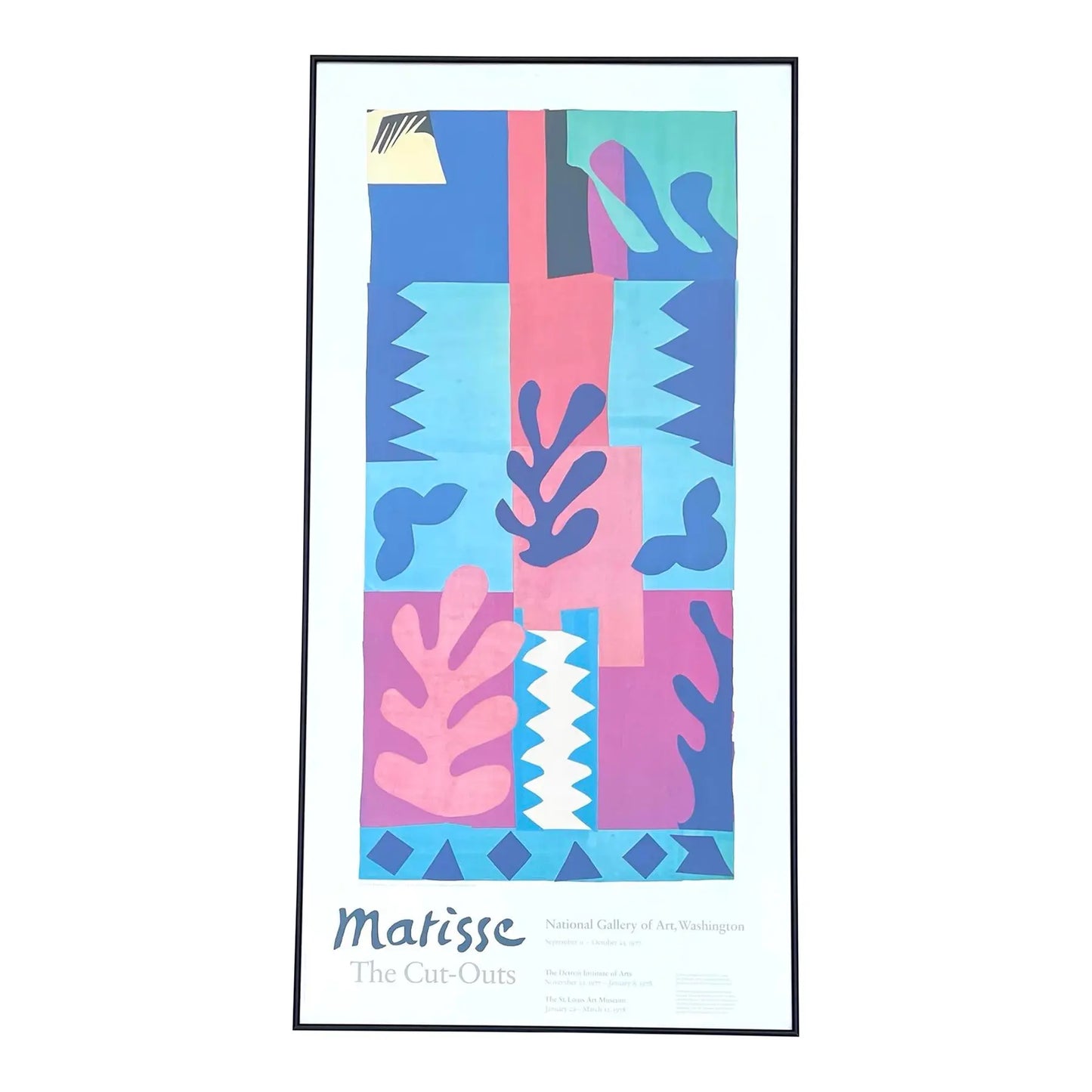 1977 Matisse the Cut-Outs Exhibition Poster — La Vis, National Gallery of Art, Framed Vintage Lithograph