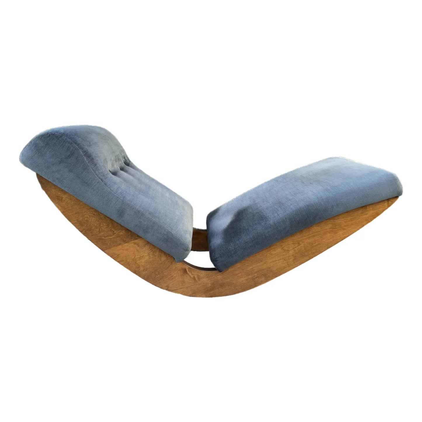 1980s Adrian Pearsall Style Sculptural Walnut Rocking Chaise Lounge