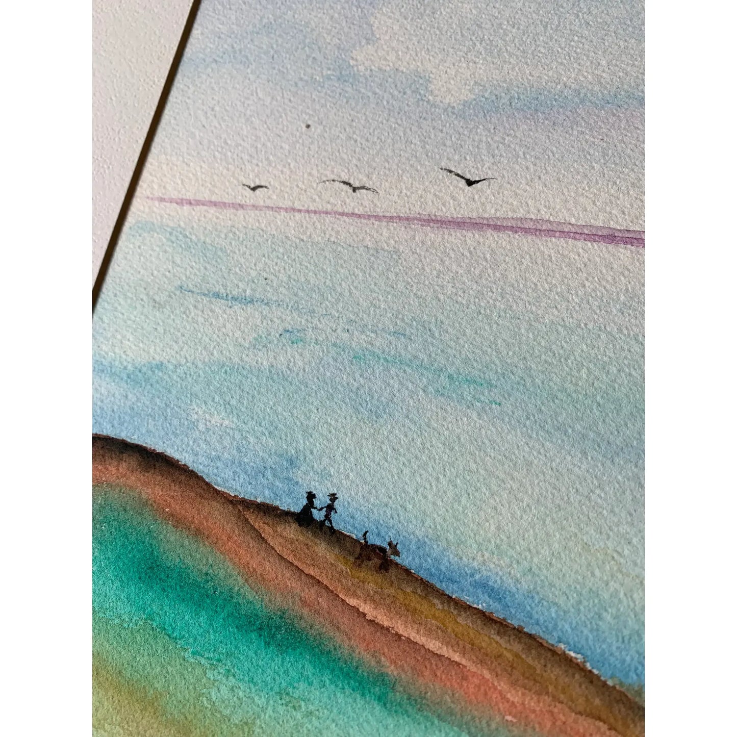 1980s Seascape Watercolor Painting by Frealon Norden Bibbins