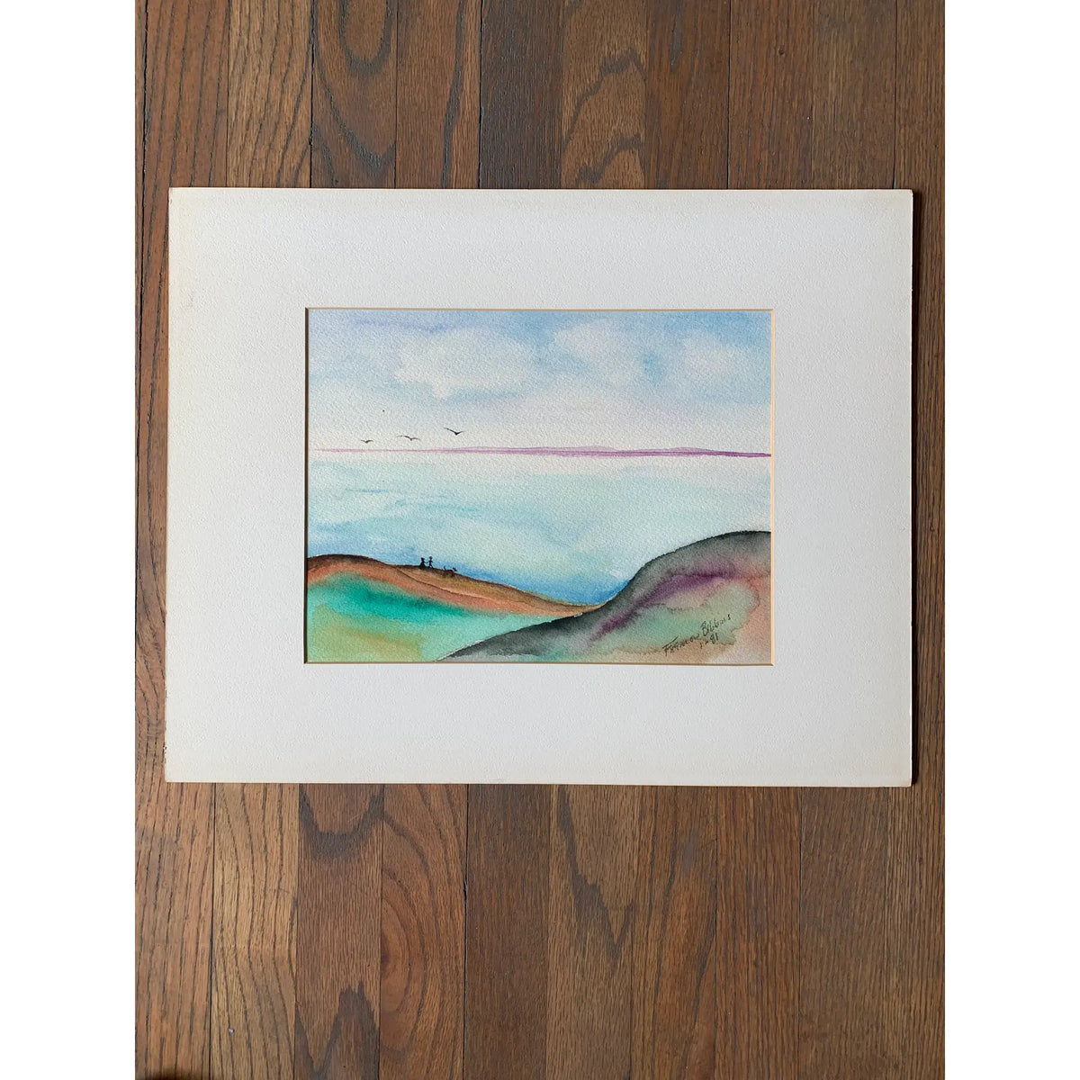 1980s Seascape Watercolor Painting by Frealon Norden Bibbins
