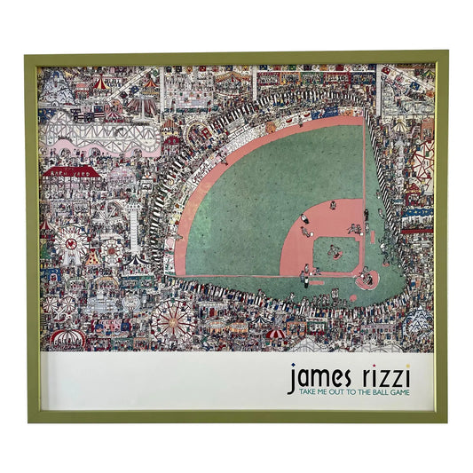 1990s James Rizzi Print "Take Me Out to the Ballgame", Framed