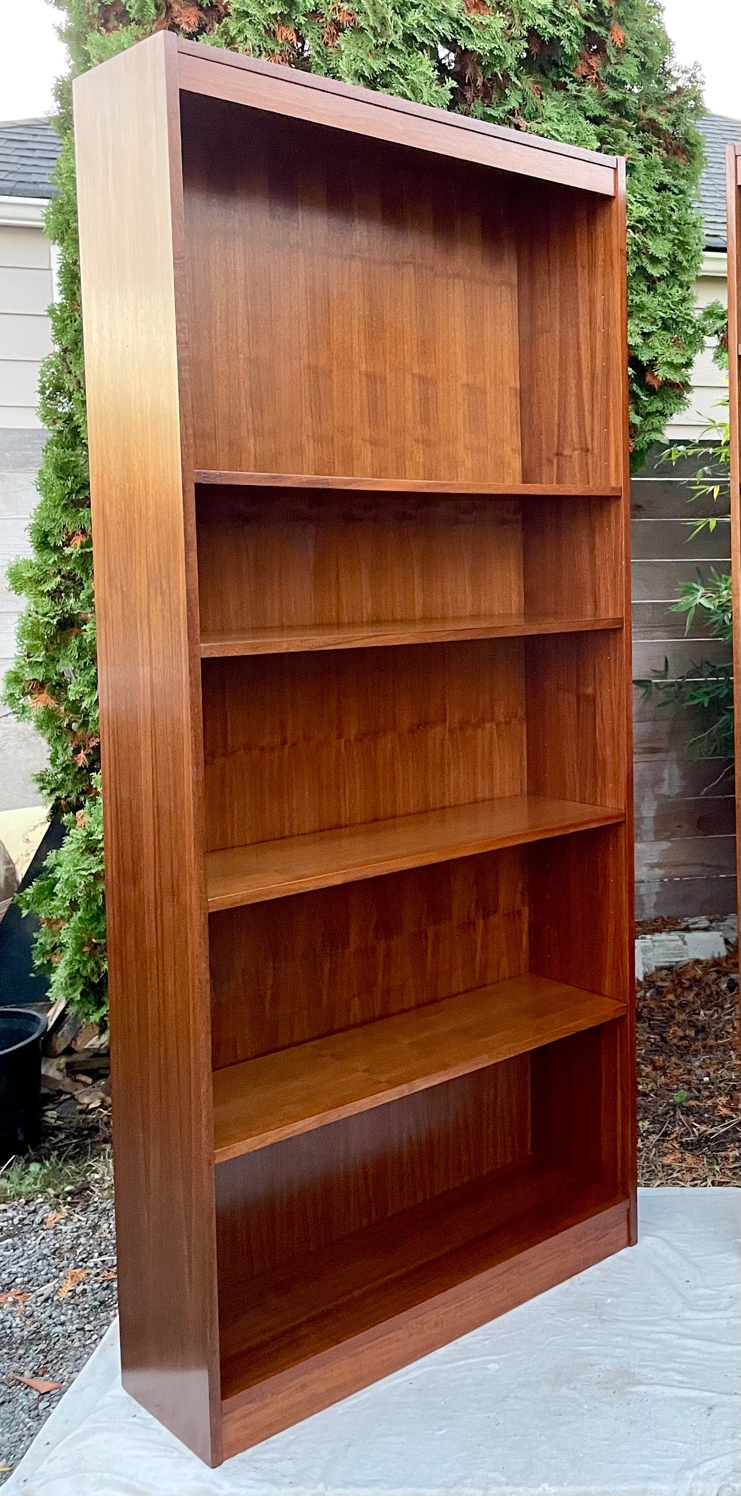 Mid 20th Century European Modern Bookcase With Adjustable Shelves in Walnut