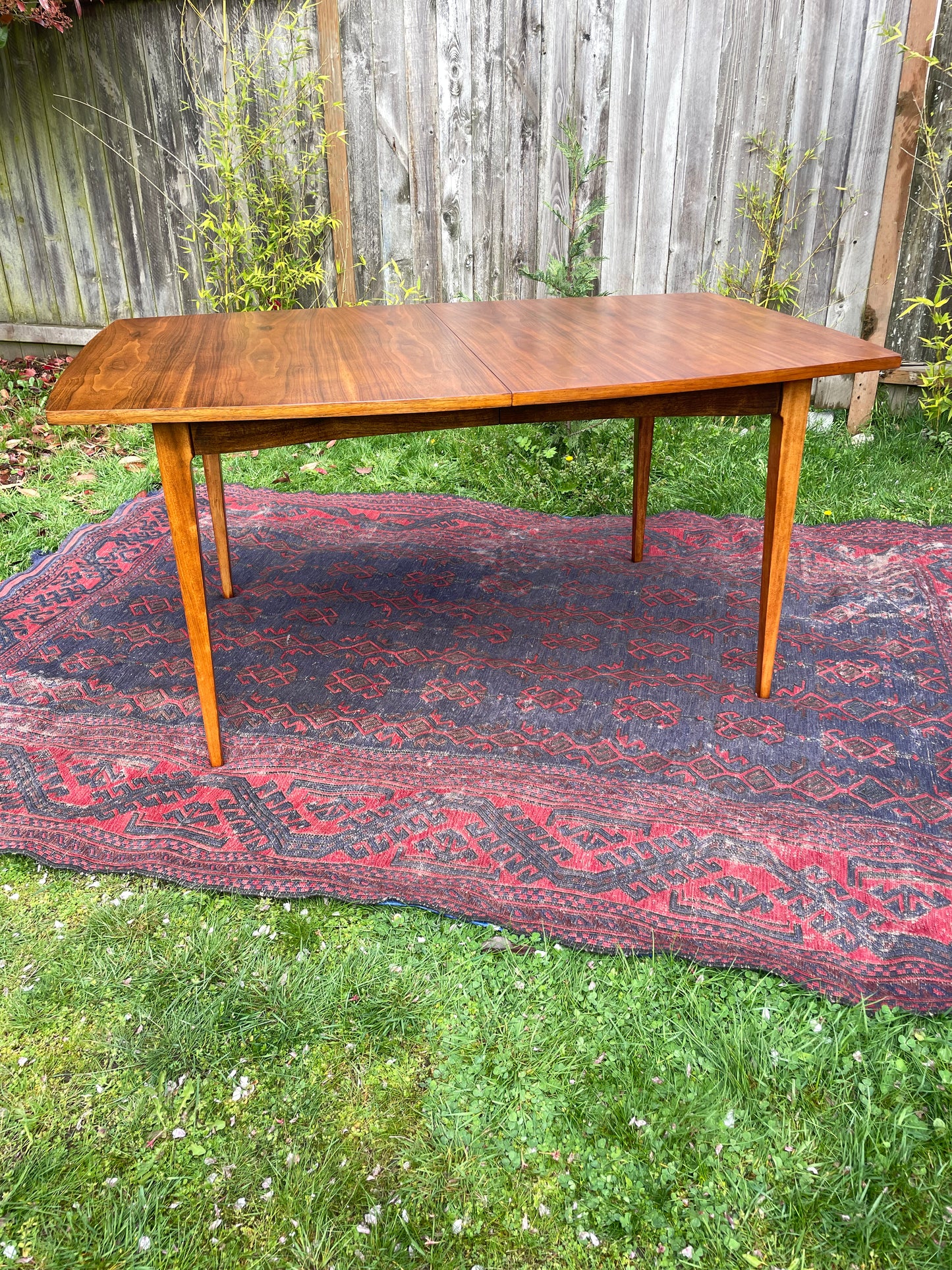 Mid 20th Century Mid Century Broyhill Lenoir House Walnut Expandable Dining Table