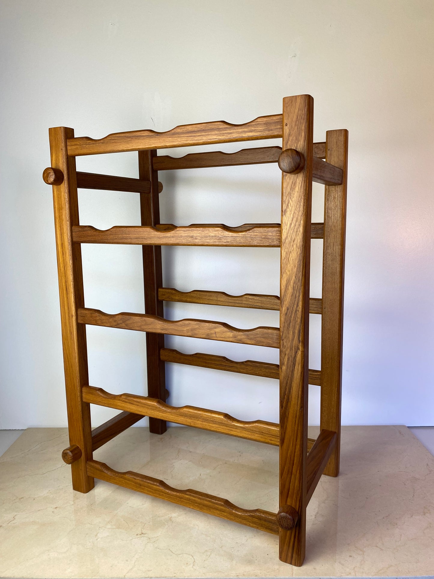 Vintage Winsome Wood Teak Wine Rack, Danish Modern Style