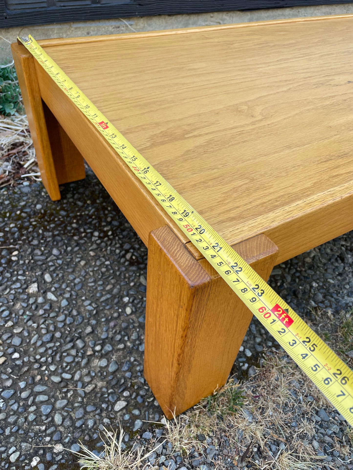 1970s Late Modern Japanese Style Low Oak Coffee Table in the Style of Tage Poulsen
