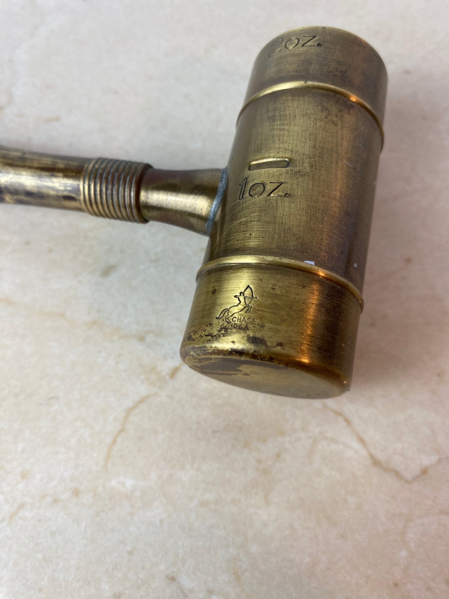 Vintage Chase Usa Art Deco Brass Jigger With Bottle Opener