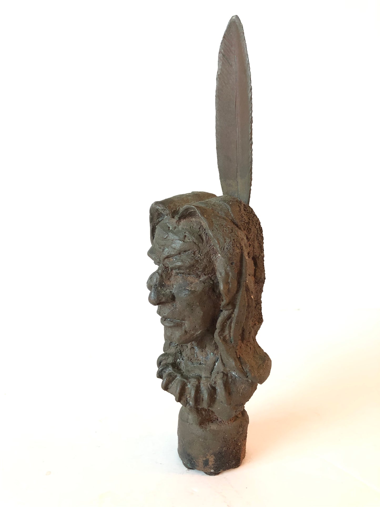 Bronze Native American Bust Sculpture