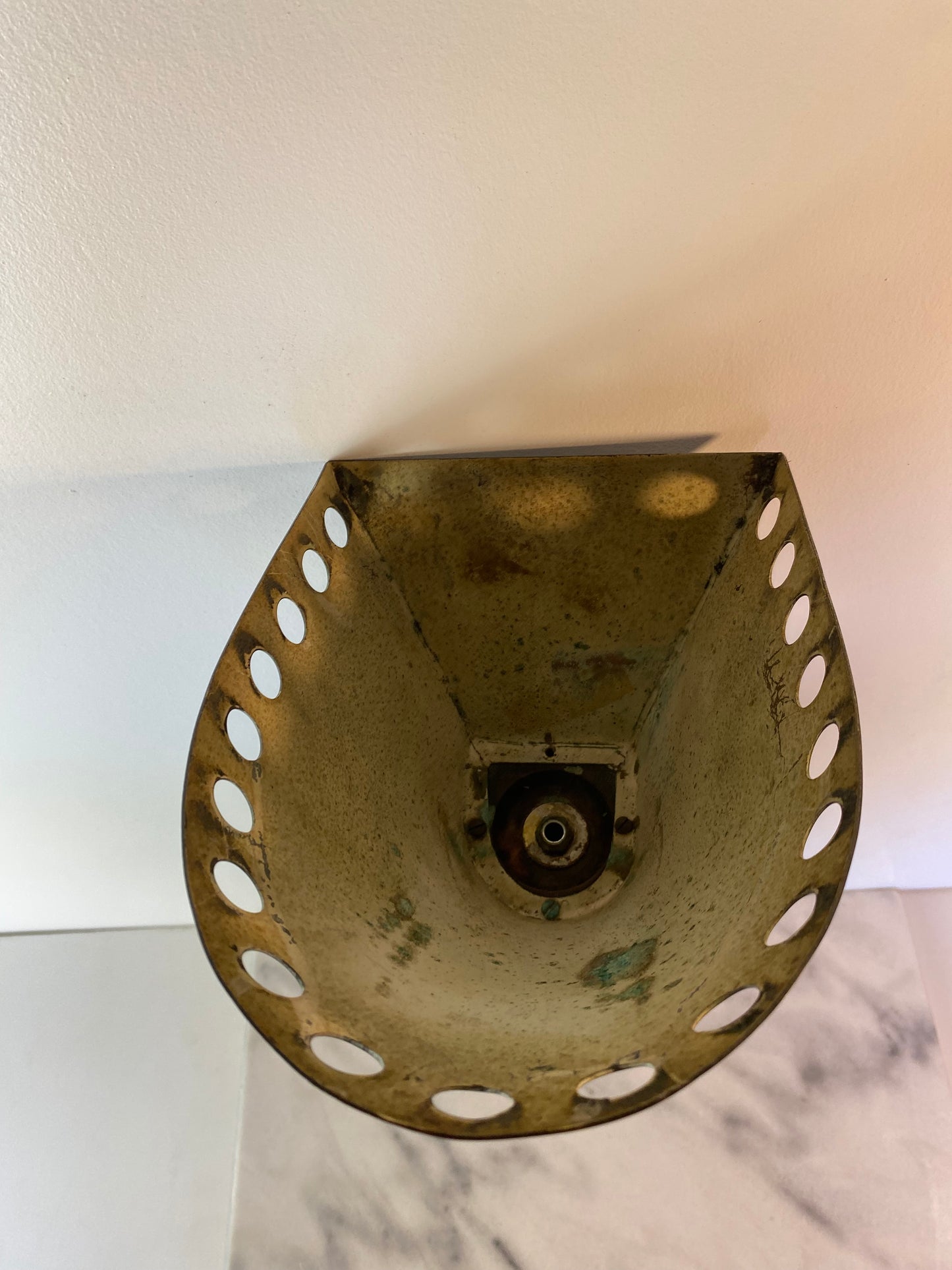 1950s Gilbert Poillerat French Mid-Century Design Brass Sconce