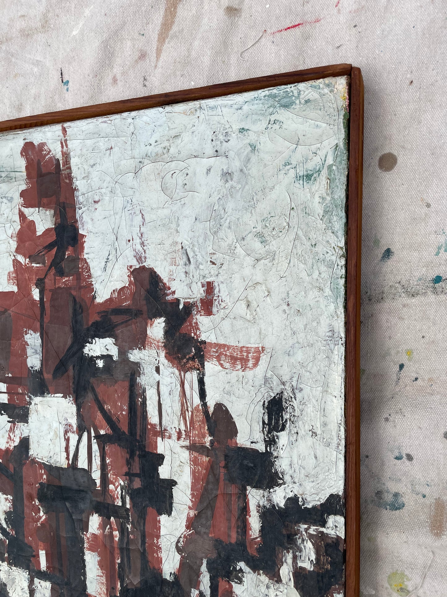 Mid 20th Century Mid-Century Abstract Expressionist Work on Canvas