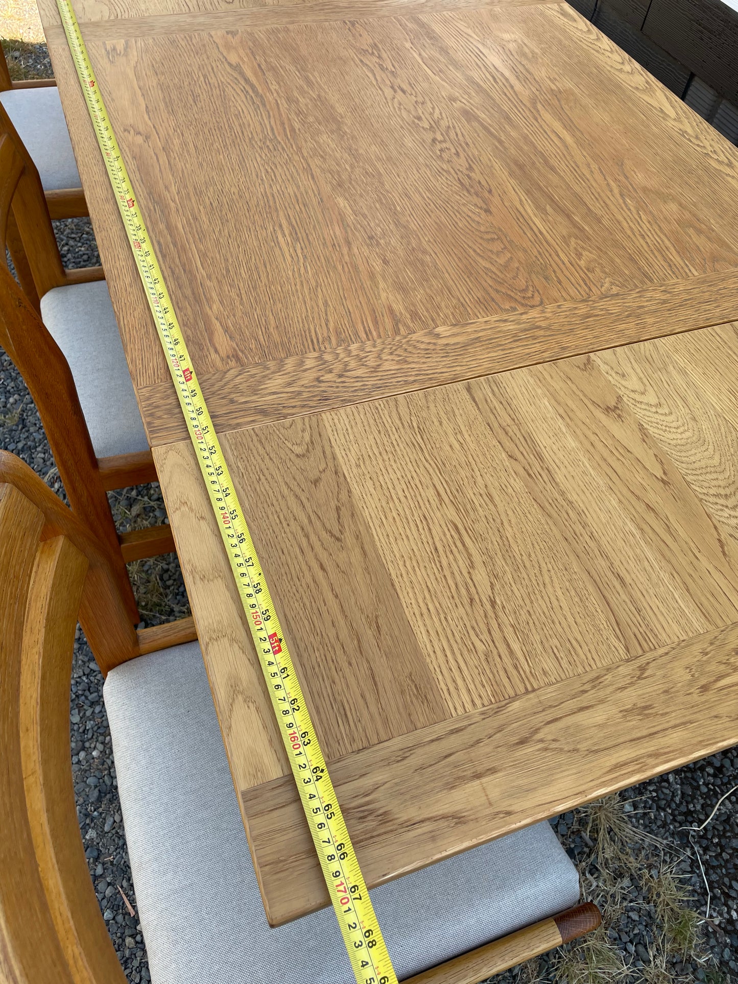 Late 20th Century Mid-Century Danish Modern Light Oak Expandable Dining Set of 5