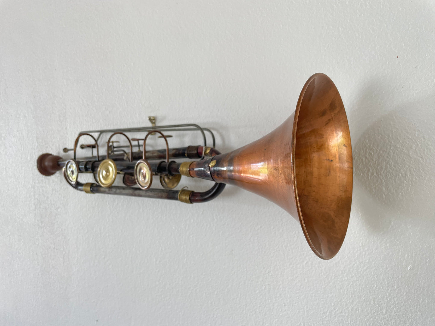 Mid 20th Century Vintage Mixed Metal Trumpet Sculpture