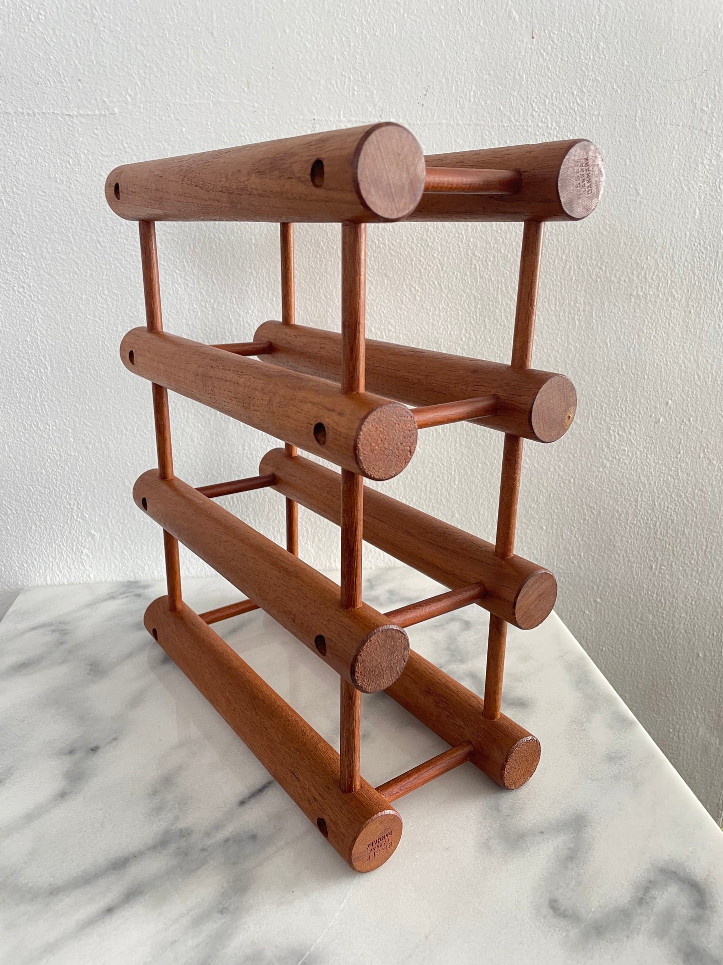 Mid 20th Century Nissen Langaa Danish Teak Modular Wine Rack 4-6 Bottles, Denmark