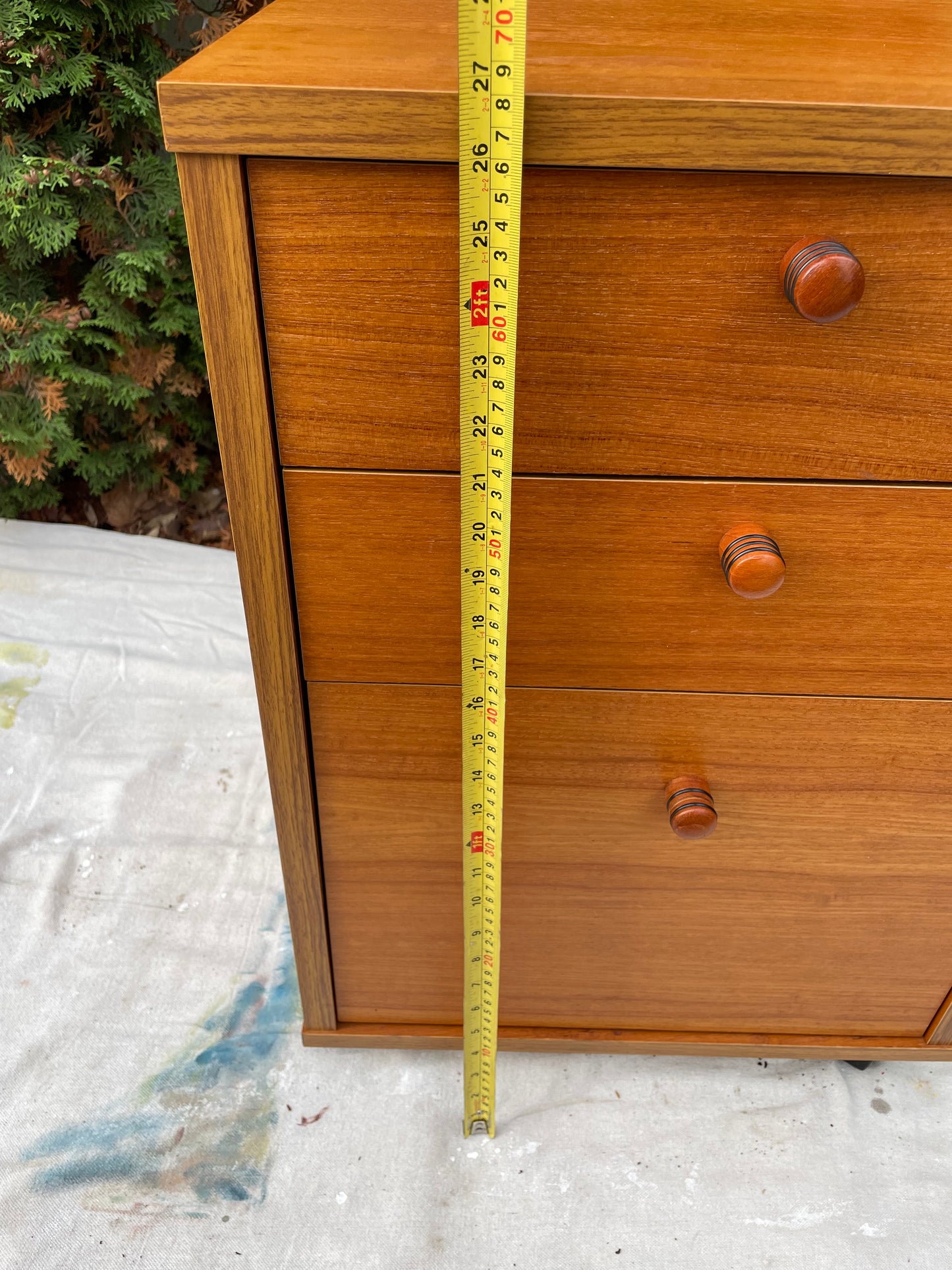 Mid 20th Century Danish Modern Teak Rolling File Cabinet