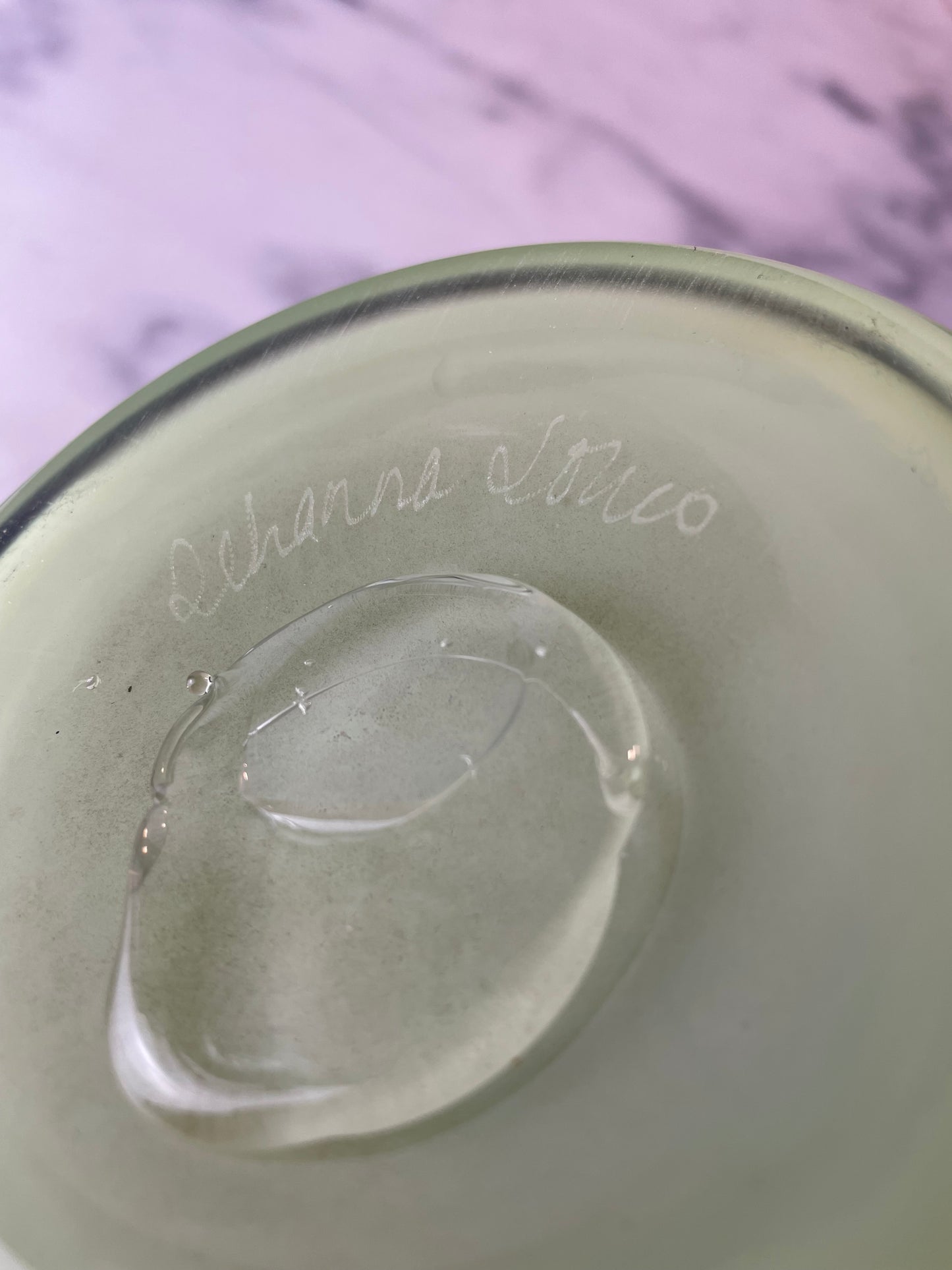 Dehanna Jones Contemporary Art Glass Vase — Signed Pale Lime Green Studio Glass