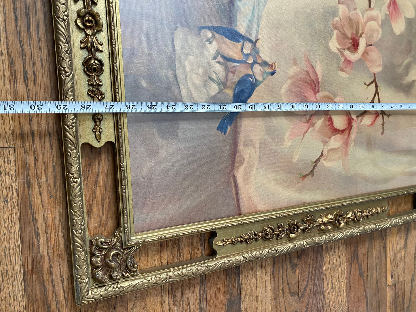Vintage Framed “Magnolias” Lithograph by Frans Oerder — Morris & Bendien Ny Floral Still Life Reproduction