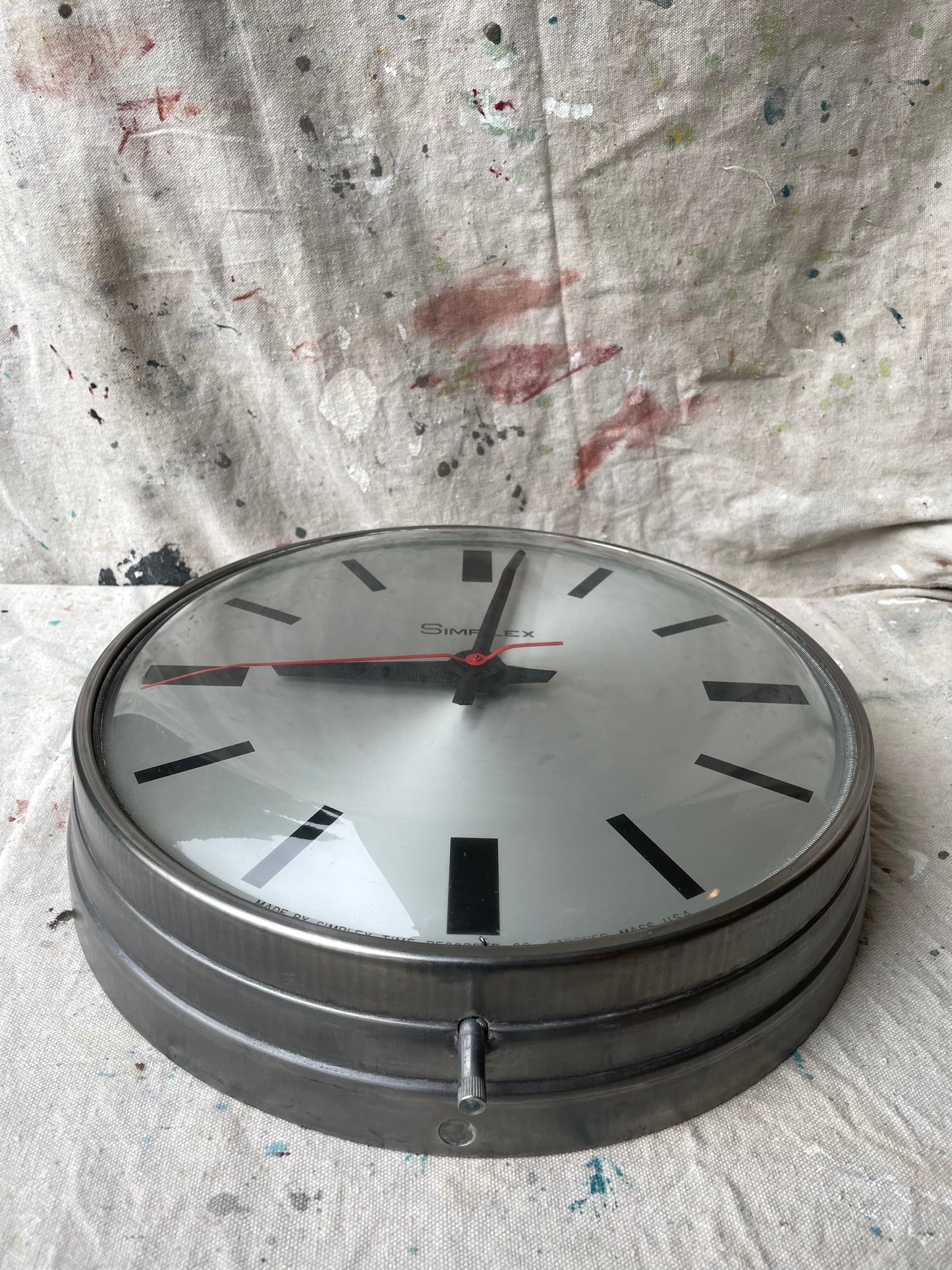 Vintage Simplex Industrial Plugged Wall Clock