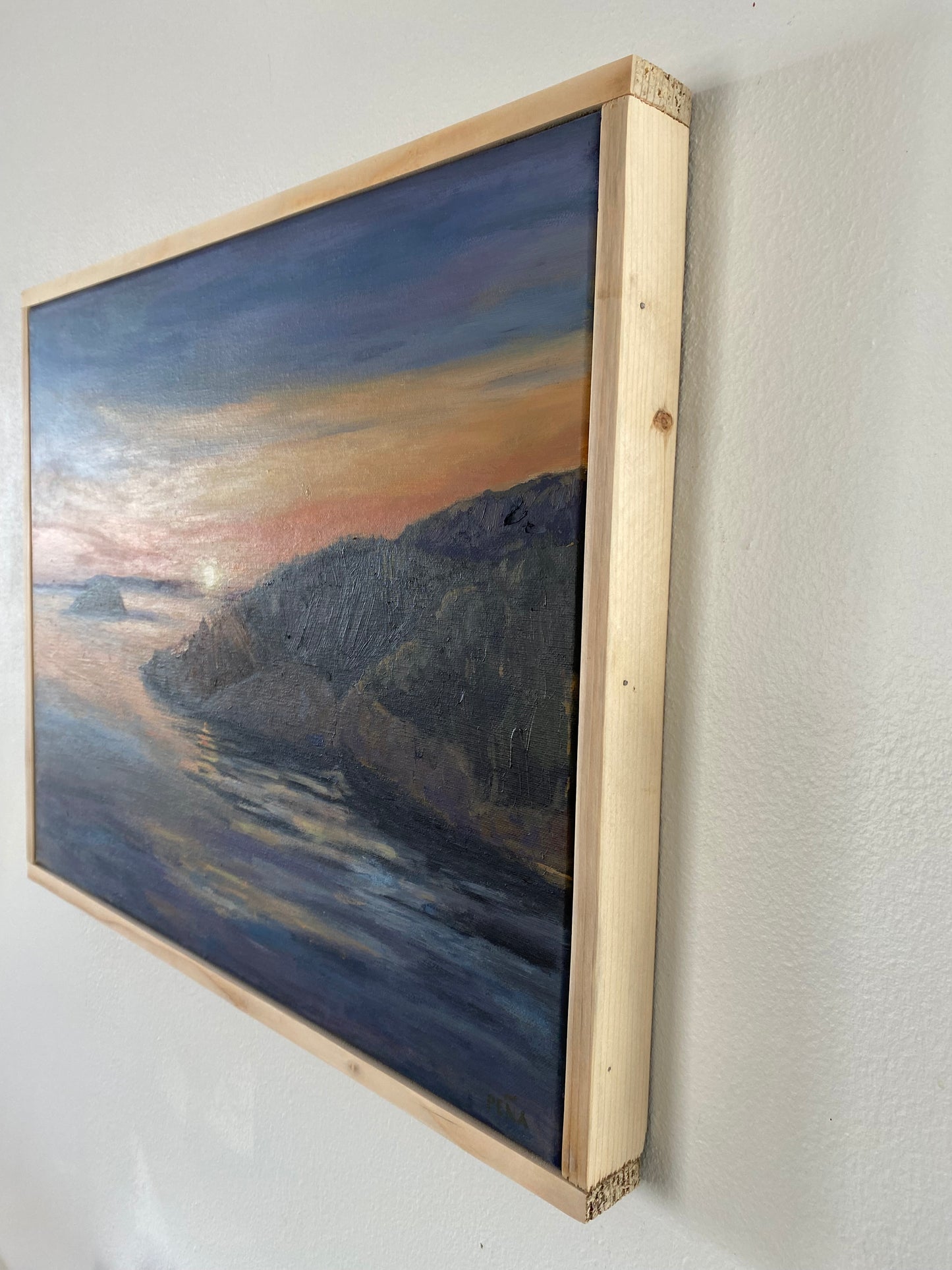 Original Pacific Northwest Landscape Painting – Deception Pass by Francisco Peña – Framed 17” X 21”