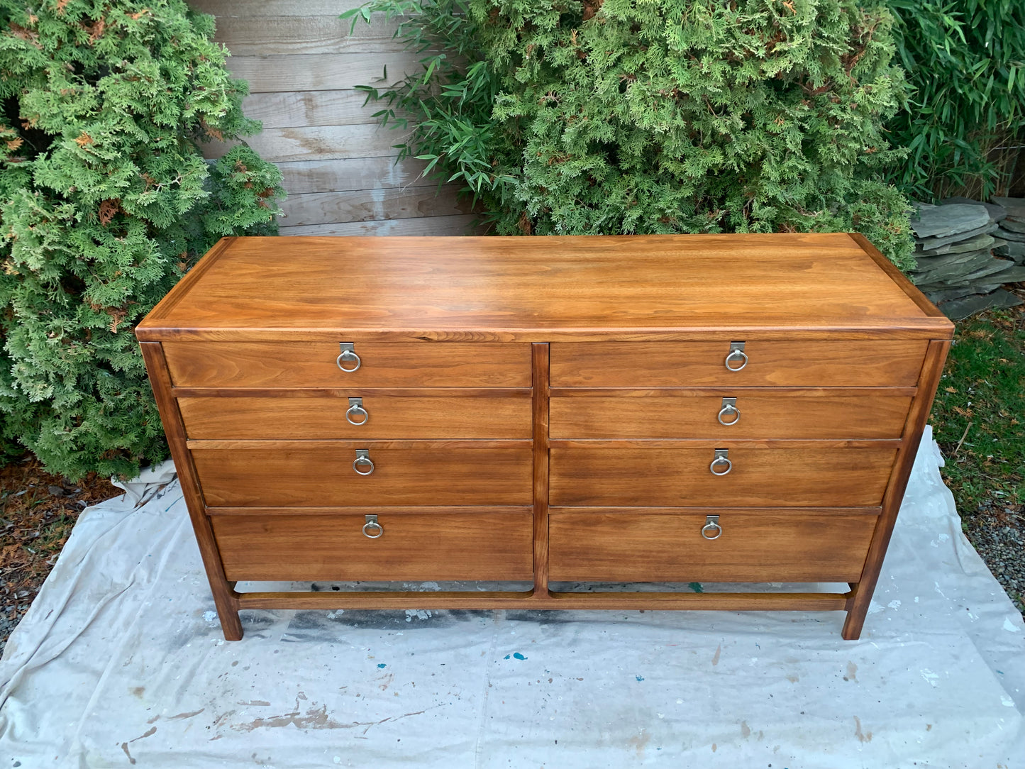 Mid-Century Modern Eight-Drawer Dresser With Mirror by Drexel