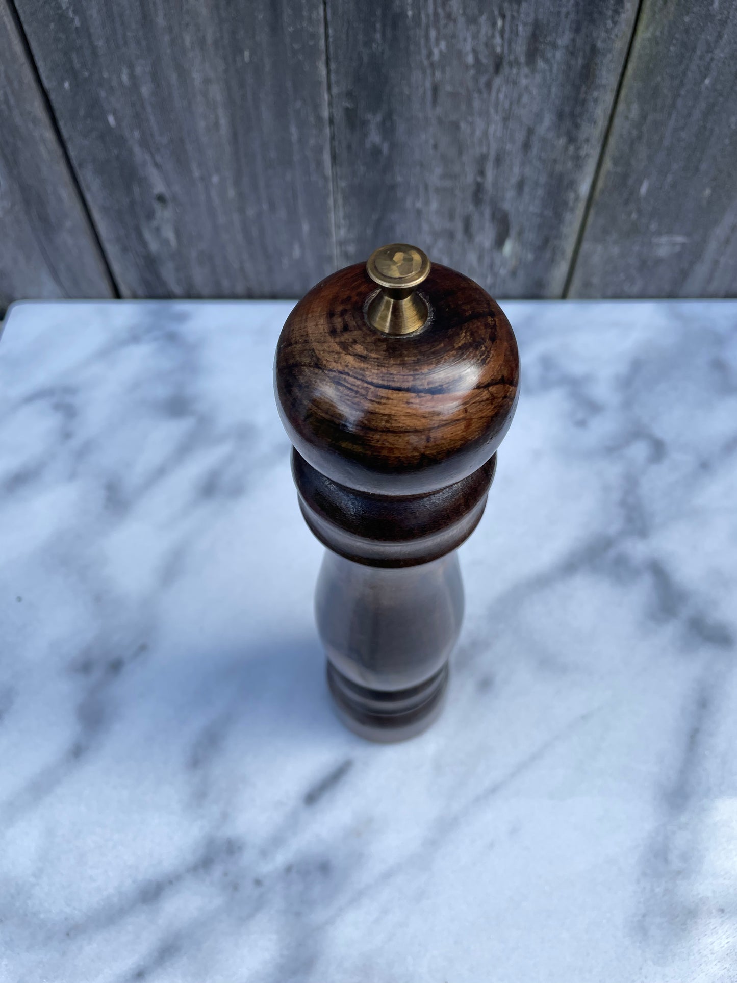 Rich Hardwood Pepper Mill With Brass Detail