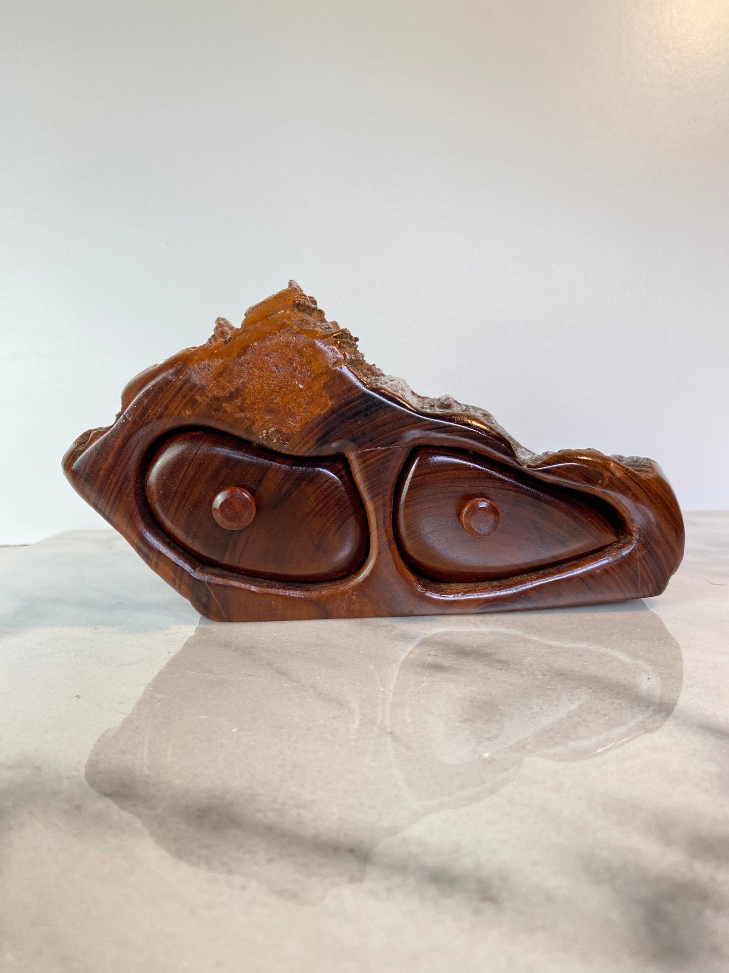 Mid 20th Century Studio Craft Raw Edge Tropical Hardwood Jewelry Box by Galería Arenal
